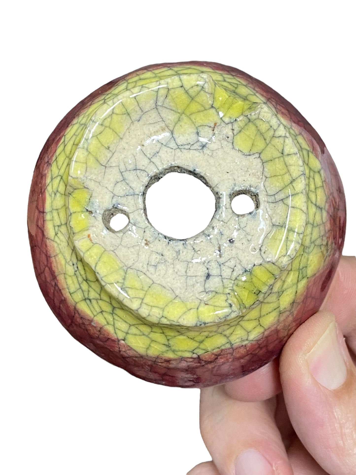 Bunzan - Crackle Glazed Round Bonsai or Accent Pot (2-3/4" wide)