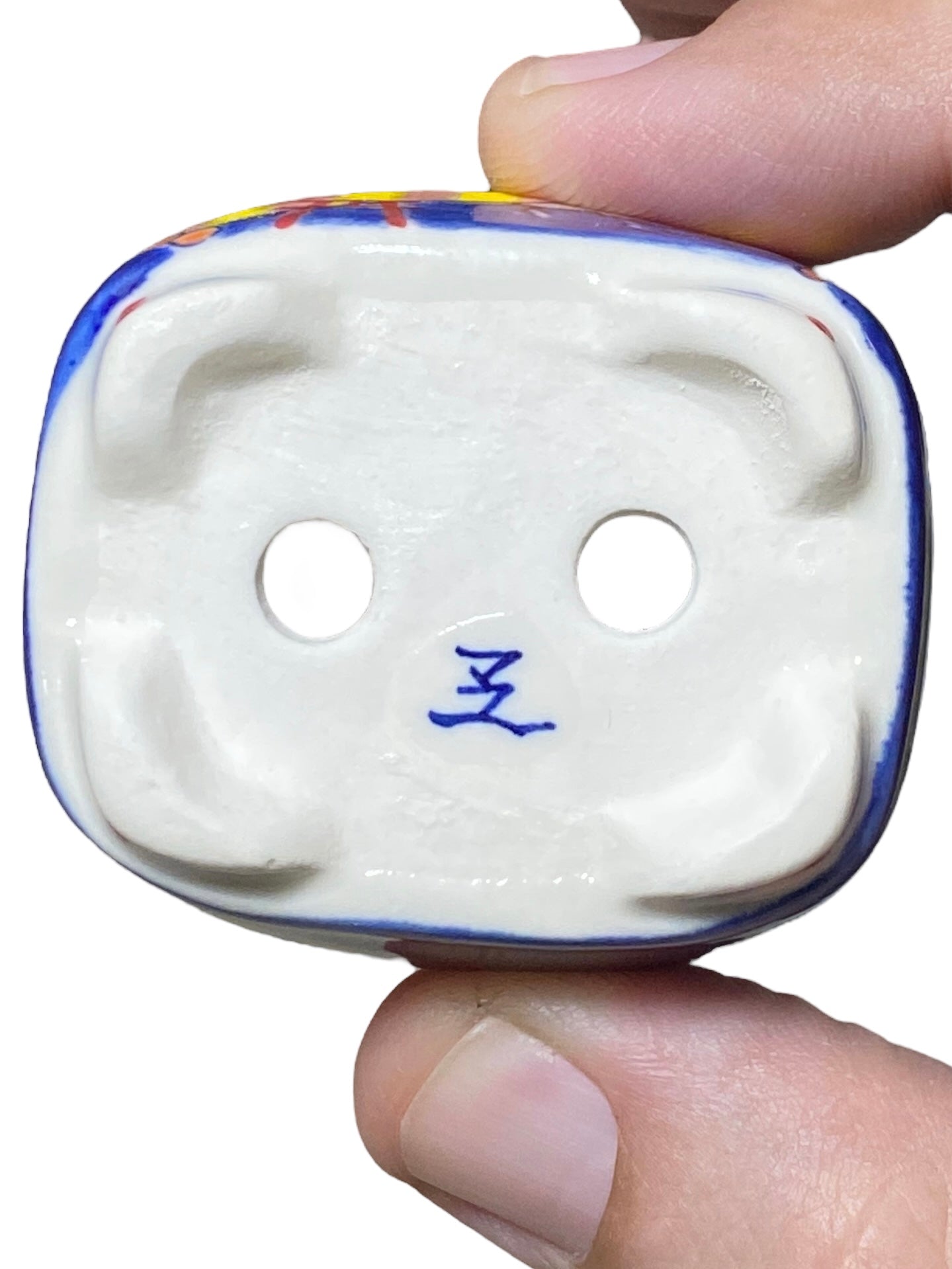 Oshima Mayu - Painted Mount Fuji Mame Bonsai or Accent Pot (2" wide)