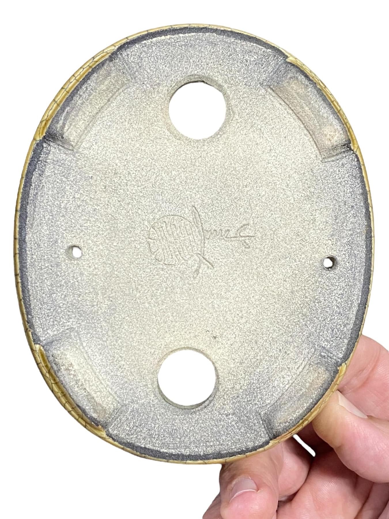 Satomi Terahata - Crackle Glazed Oval Bonsai Pot (5-9/16” wide)