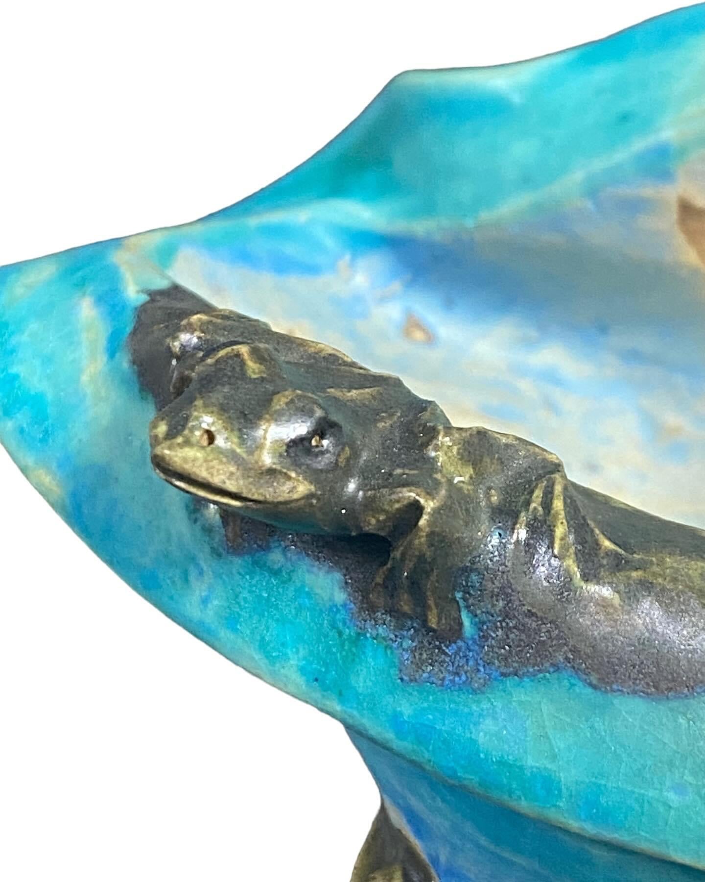 Masashi - Frog on Floppy Bonsai or Accent Pot (6-1/4” wide)