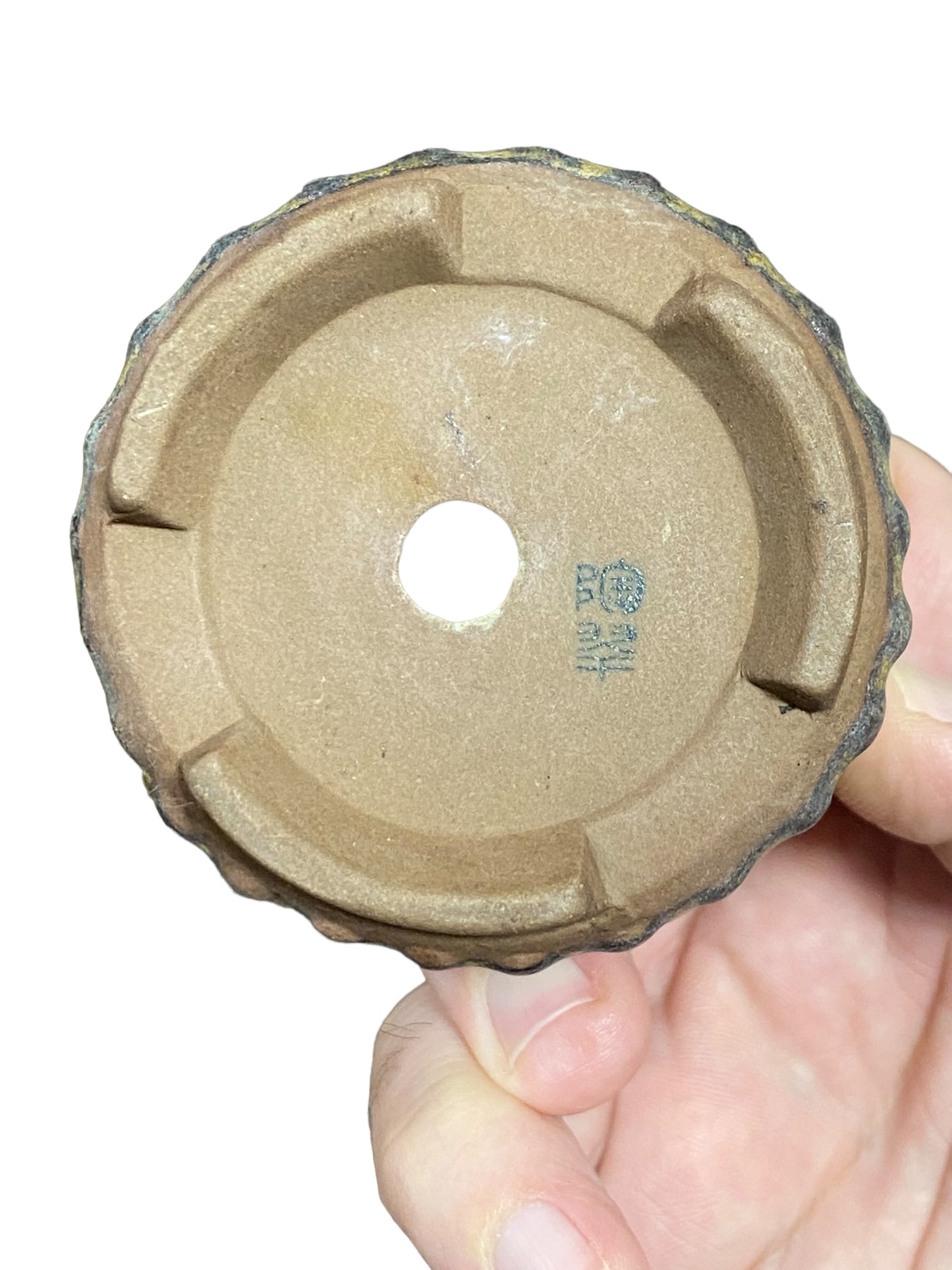 Tosui - Riveted Glazed Drum Bonsai Pot (2-5/8" wide)