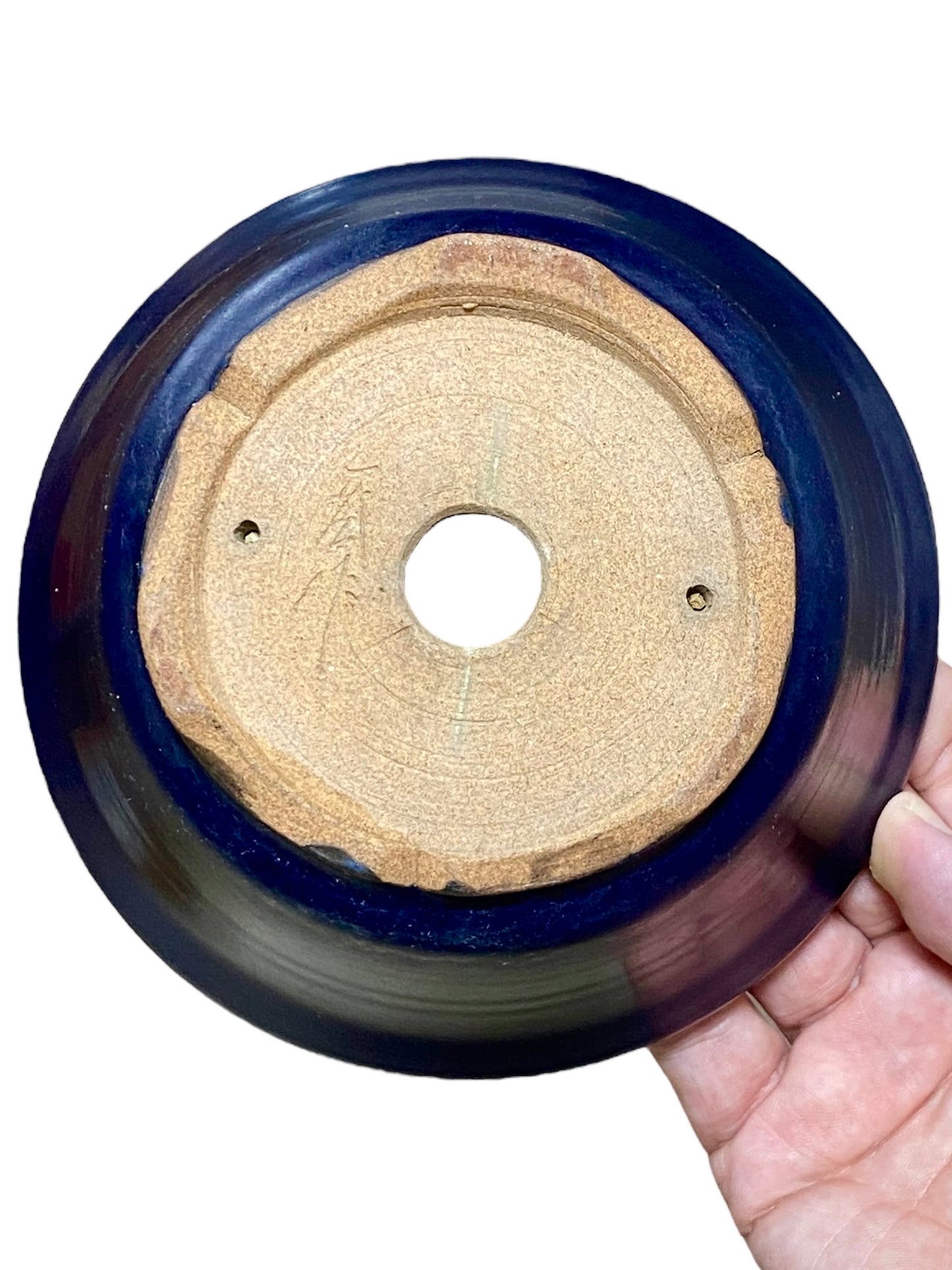 Isso - Ruri Blue Glazed Bowl Bonsai or Accent Pot (6-1/4" wide)