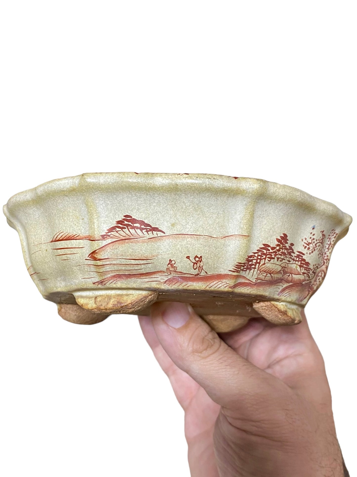 Hattori / Kutani-E - Rare Painted Bowl Bonsai Pot