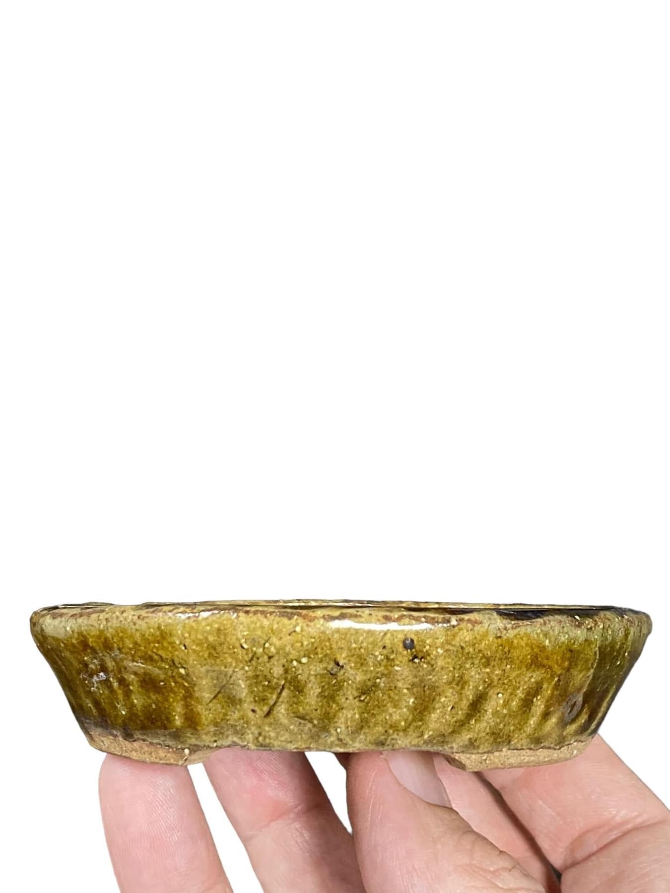 Aso - Shallow Glazed Bonsai Pot (4" wide)