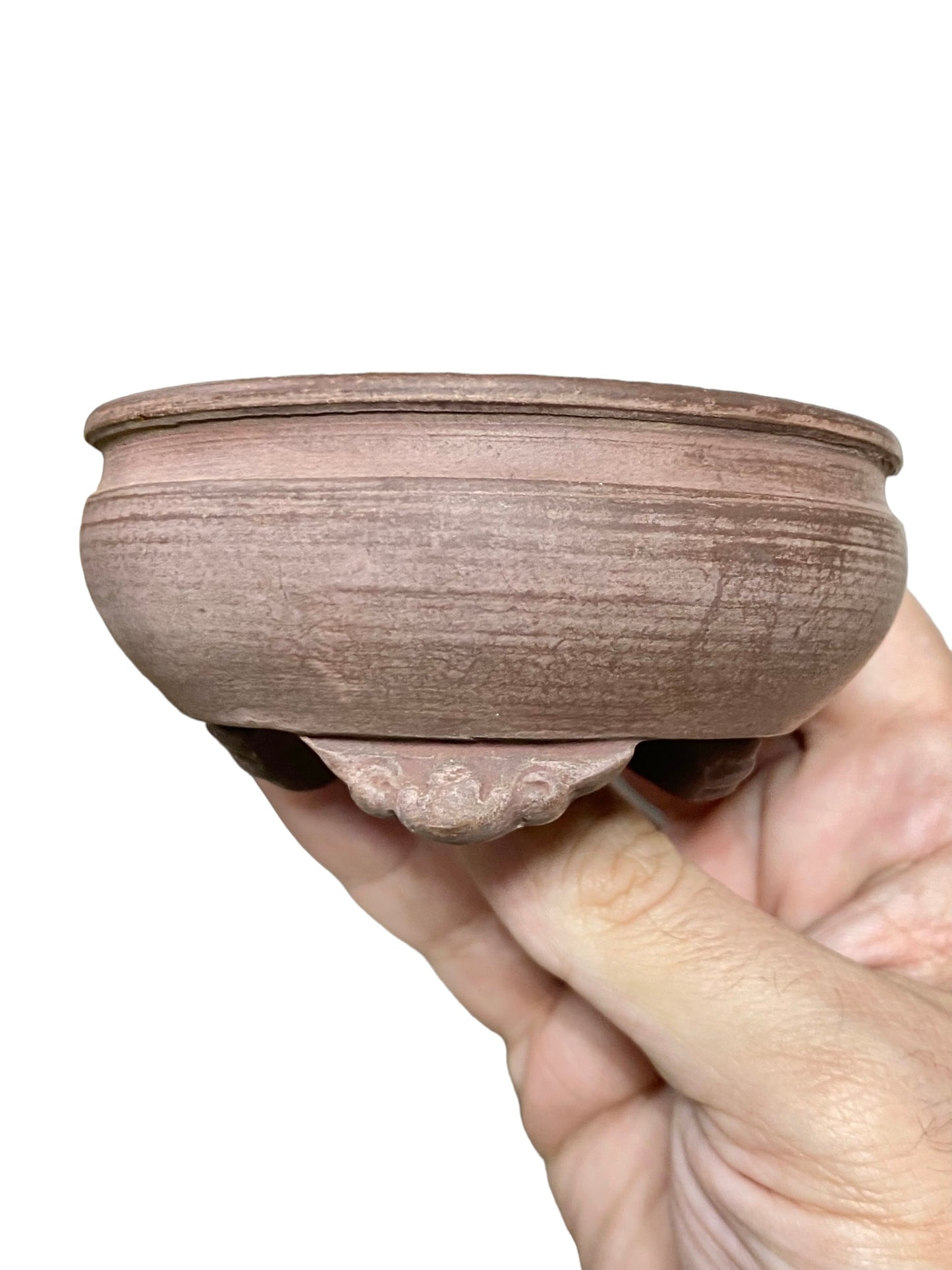 Shouzan - Thick Footed Bowl Style Bonsai Pot (3-3/4" wide)