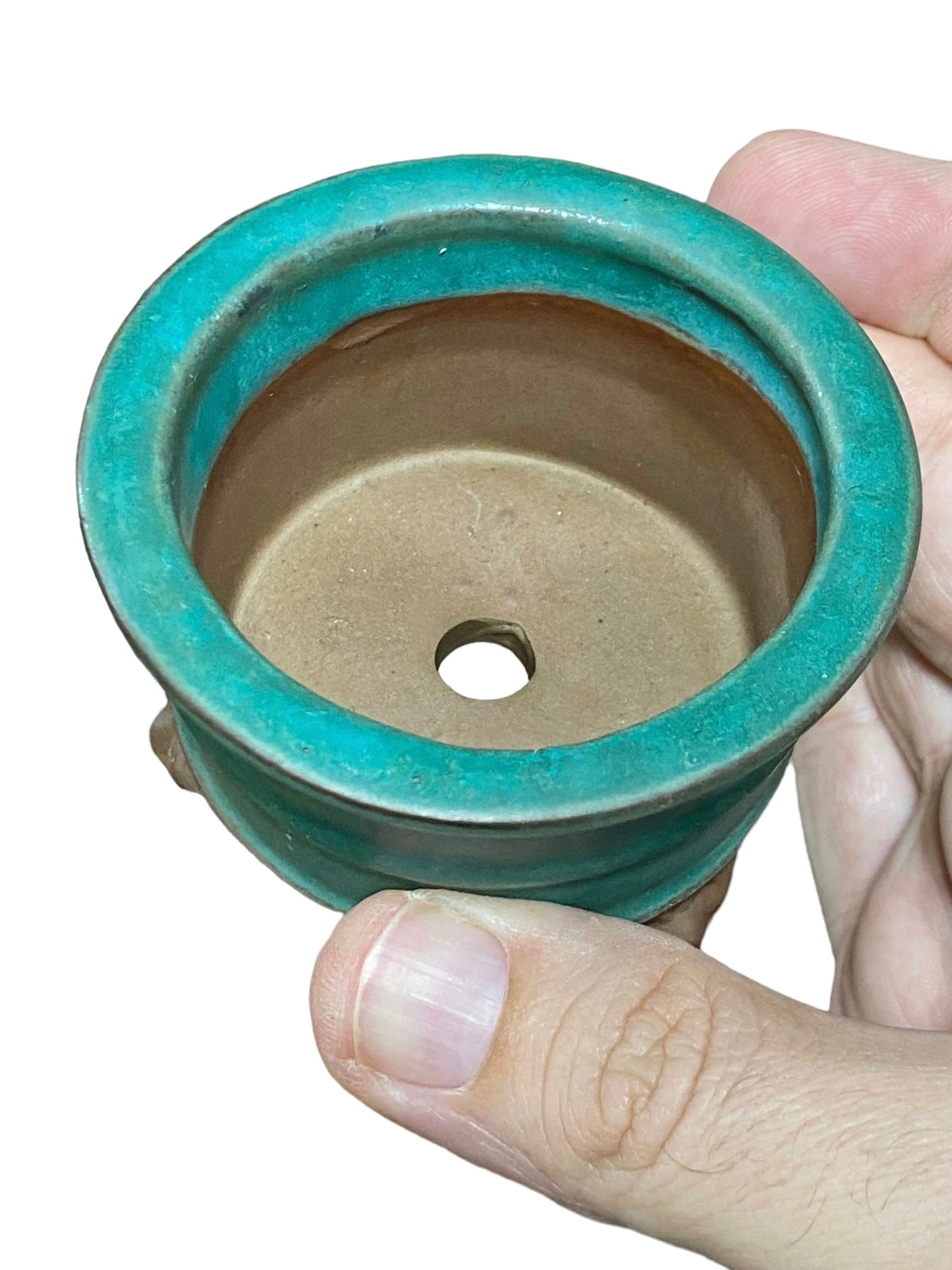 Tosui - Aged Footed Round Bonsai Pot (3" wide)