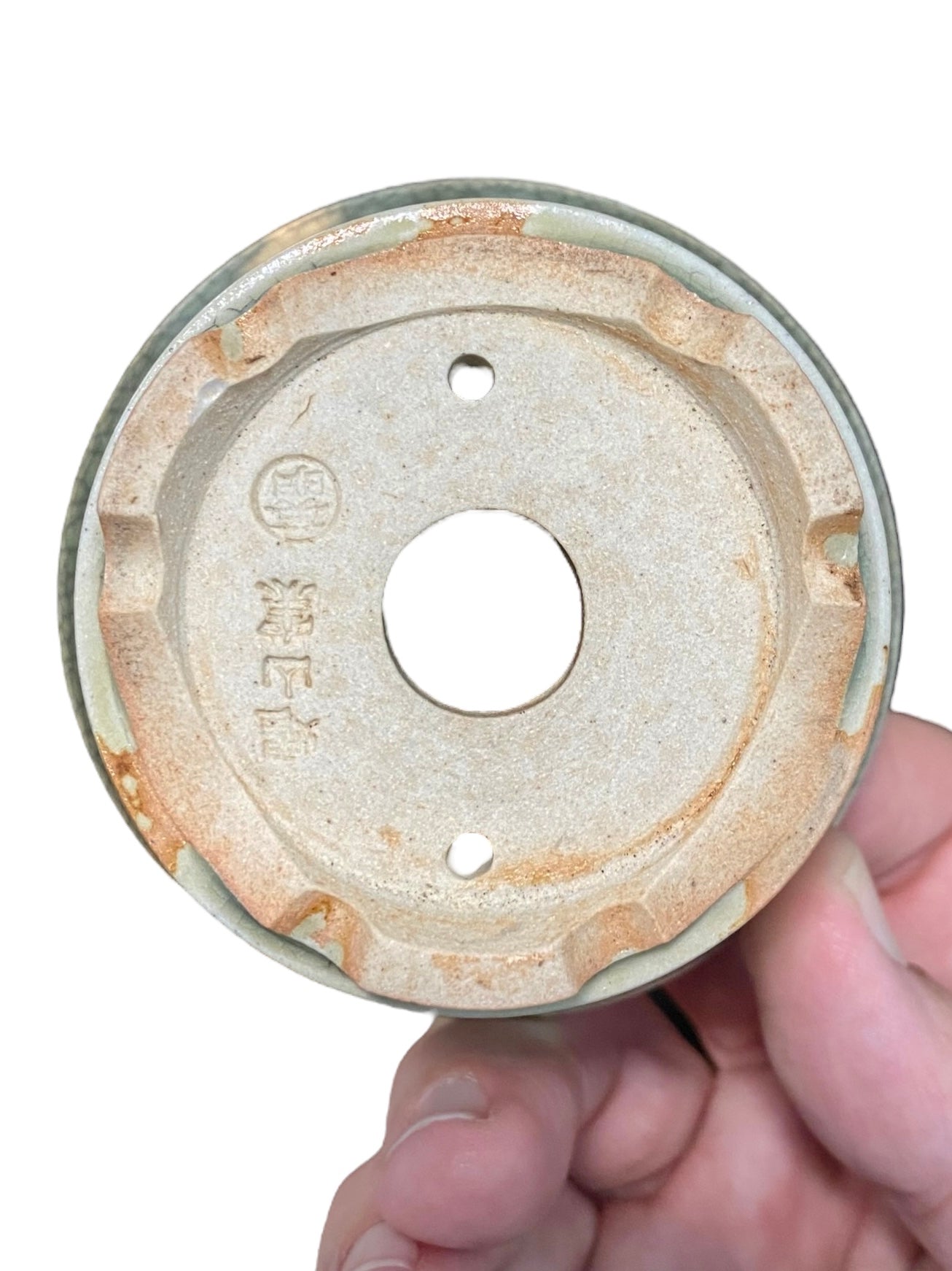 Eimei - Exhibition Quality Crackle Glazed Bonsai Pot (3-3/8" wide)