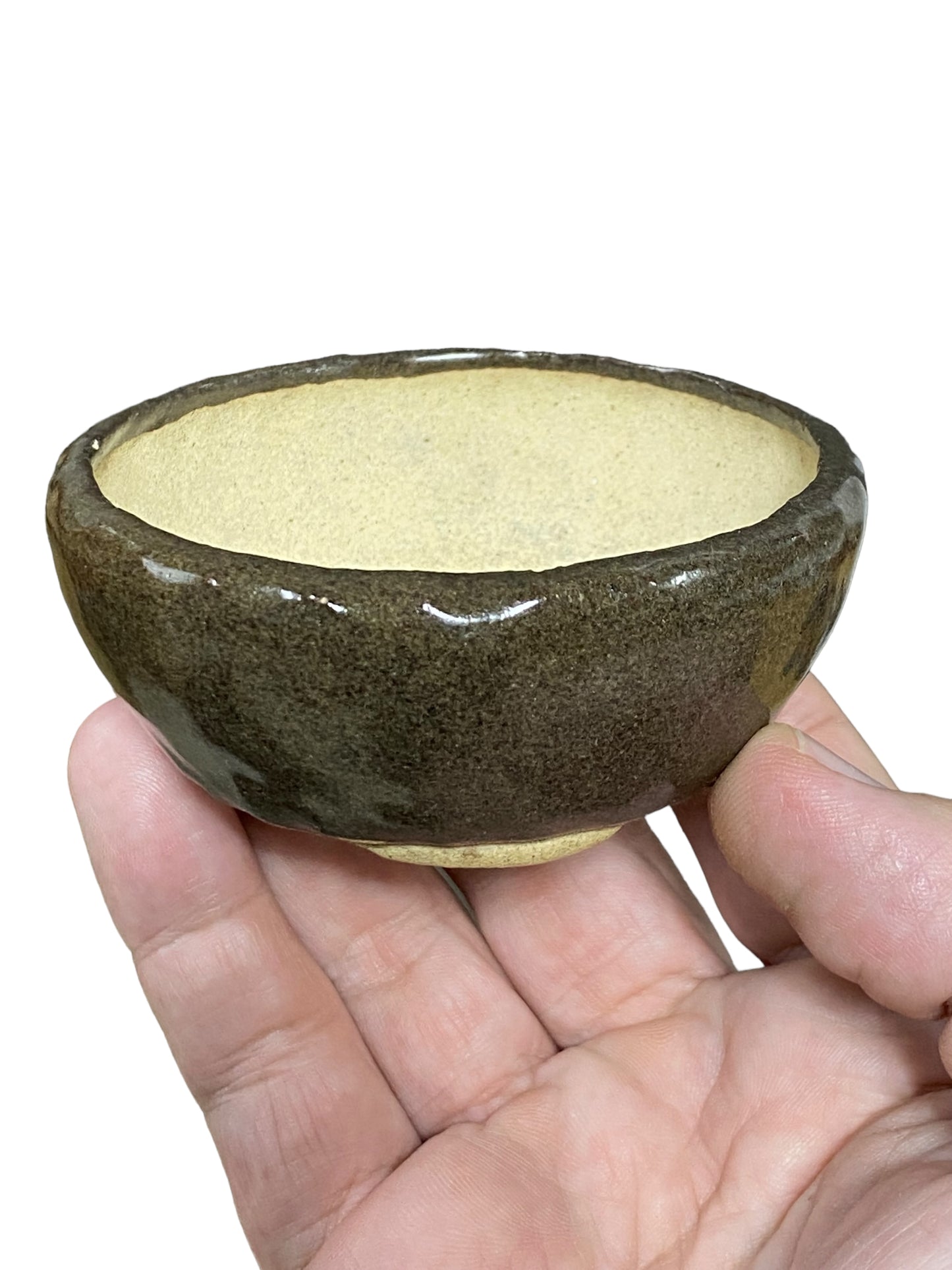 Kousen - Shohin Glazed Bowl Bonsai Pot (3-1/4" wide)
