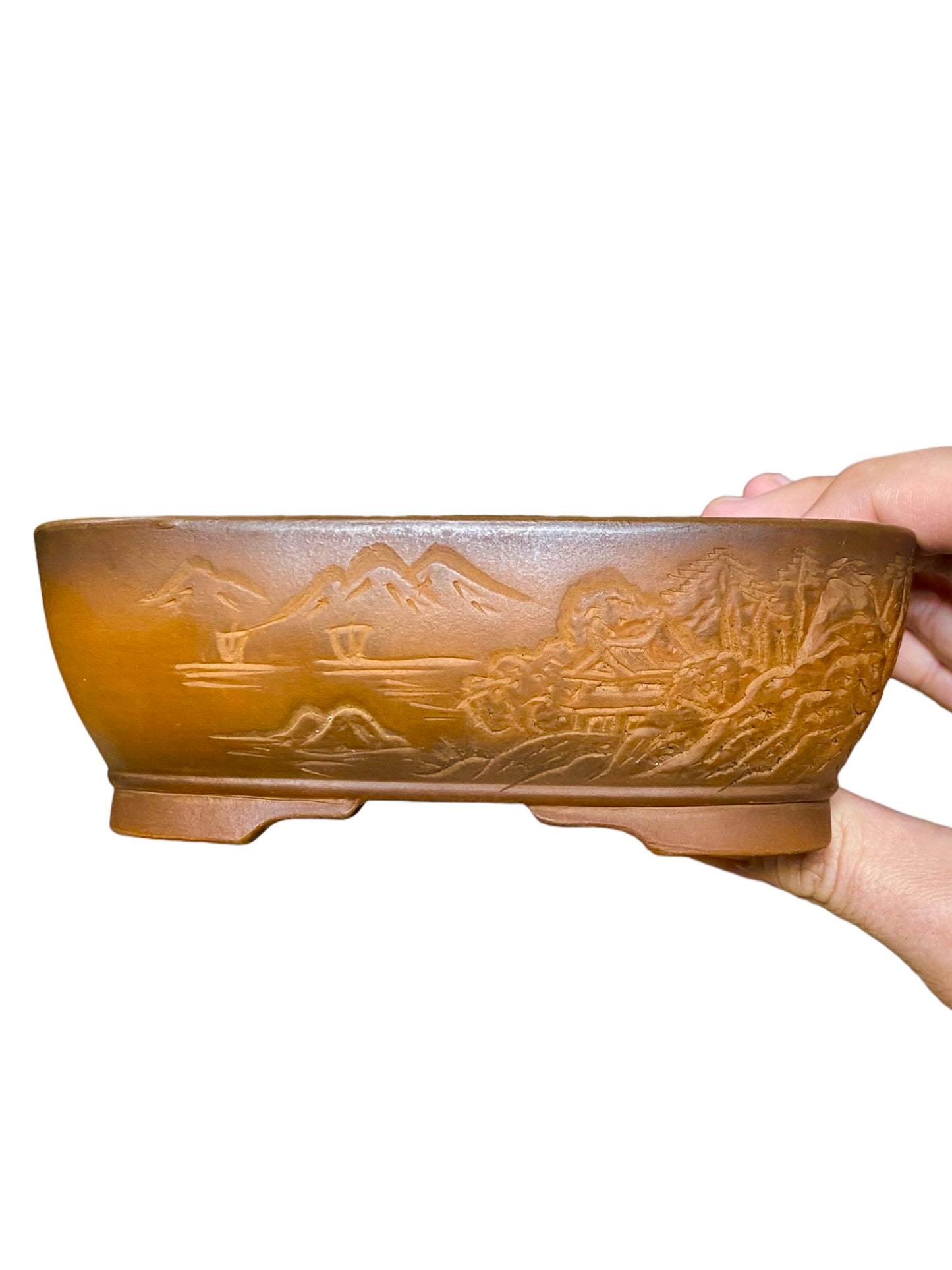 Bigei - Beautiful Relief Carved Style Bonsai Pot