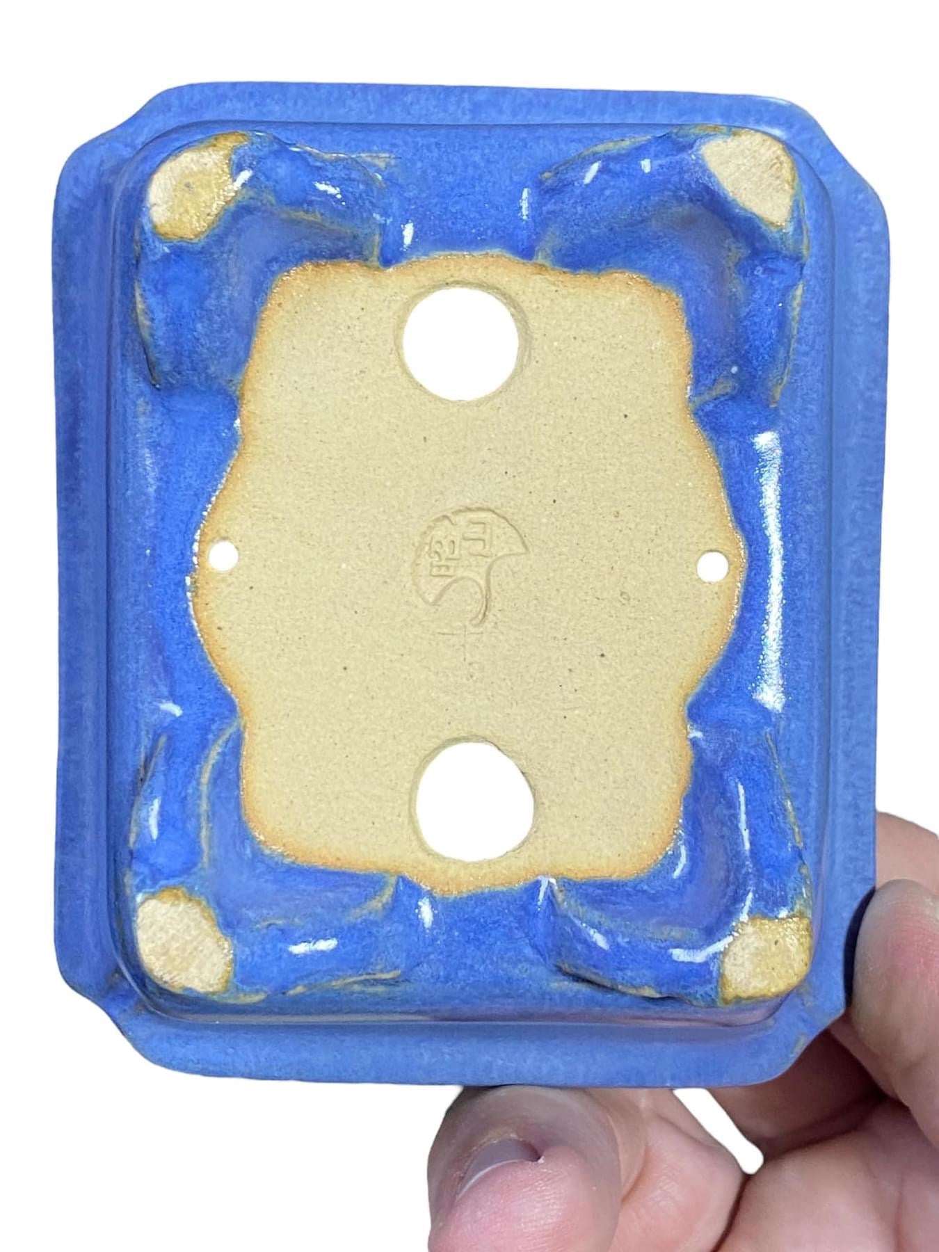 Shozan - Periwinkle Blue Bonsai Pot with Cloud Feet (4-1/16β wide)