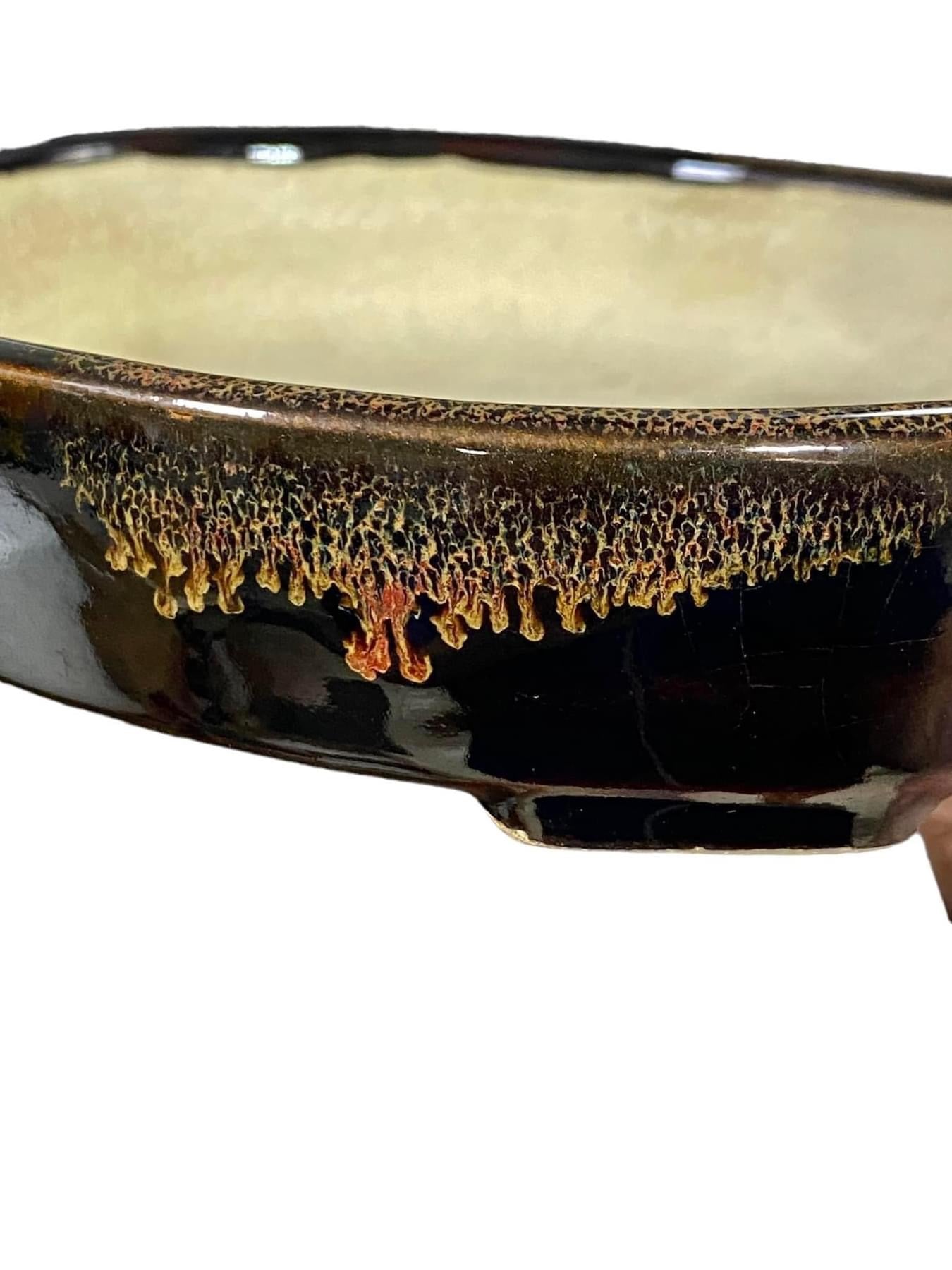 Satomi Terahata - Rare Glazed Bonsai Pot (5-1/2” wide)