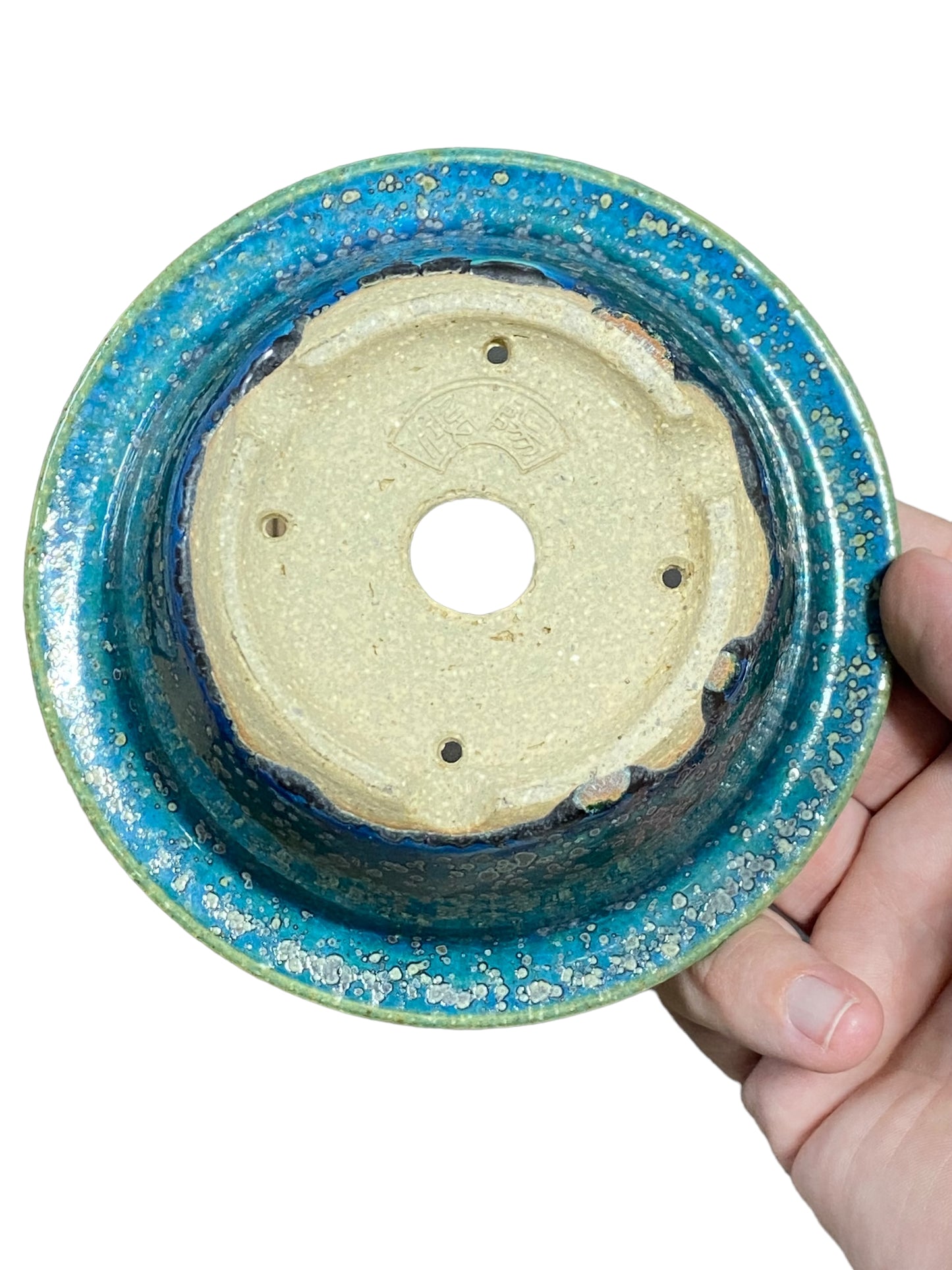 Koyo - Classic Oribe Glazed Banded Bowl Bonsai Pot (5-5/16" wide)