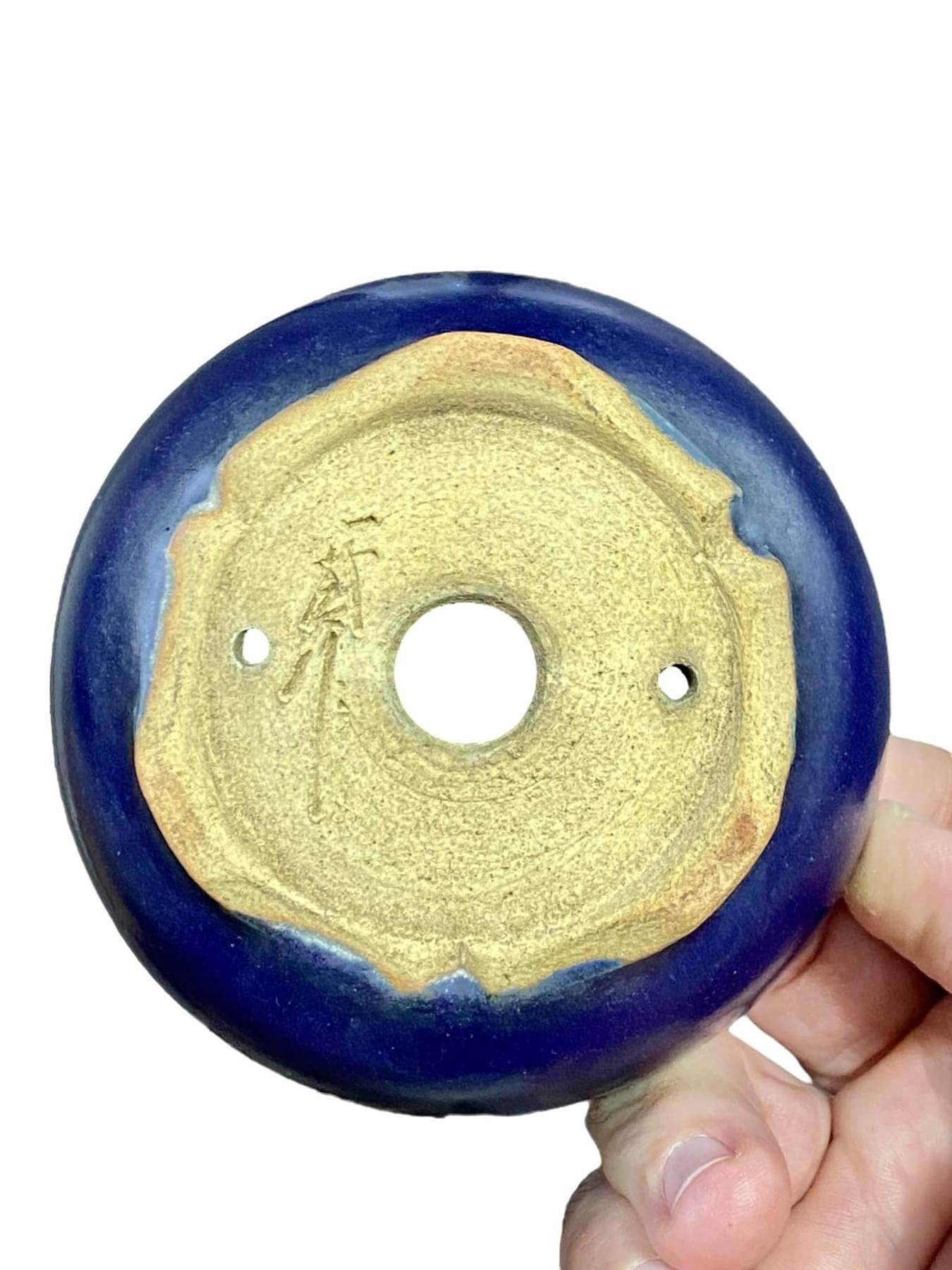 Isso - Blue Glazed Bowl Bonsai or Accent Pot