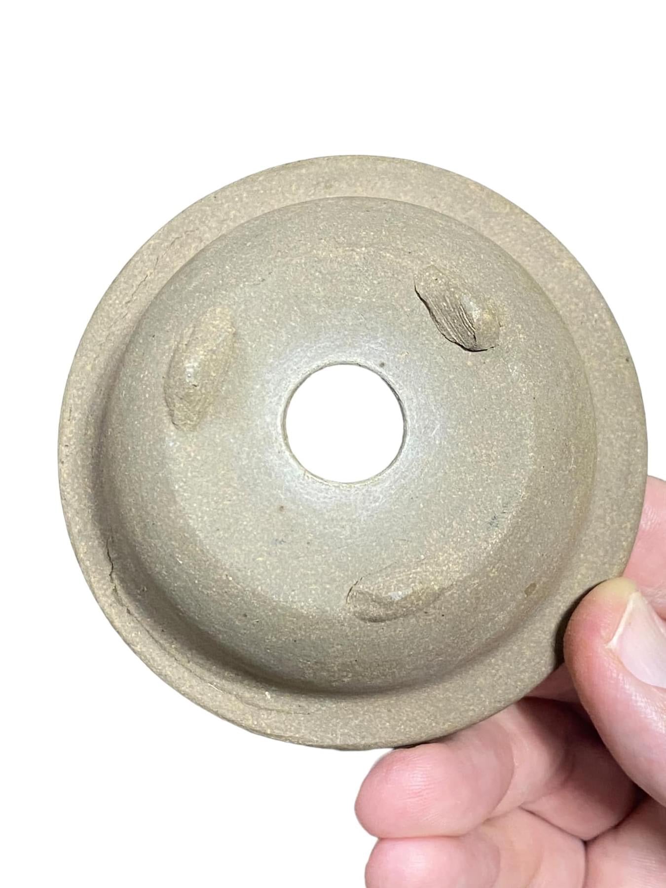 Japanese - Thick Flared Rim Bowl Style Bonsai Pot (3-1/2" wide)