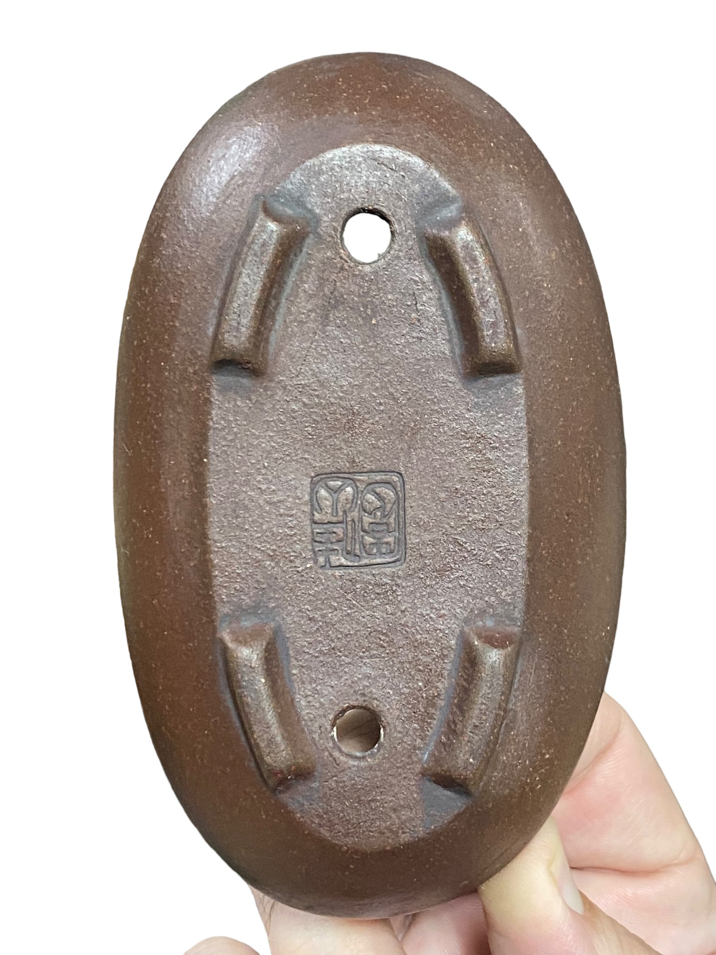 Keizan - Old Unglazed Oval Bonsai Pot (5" wide)