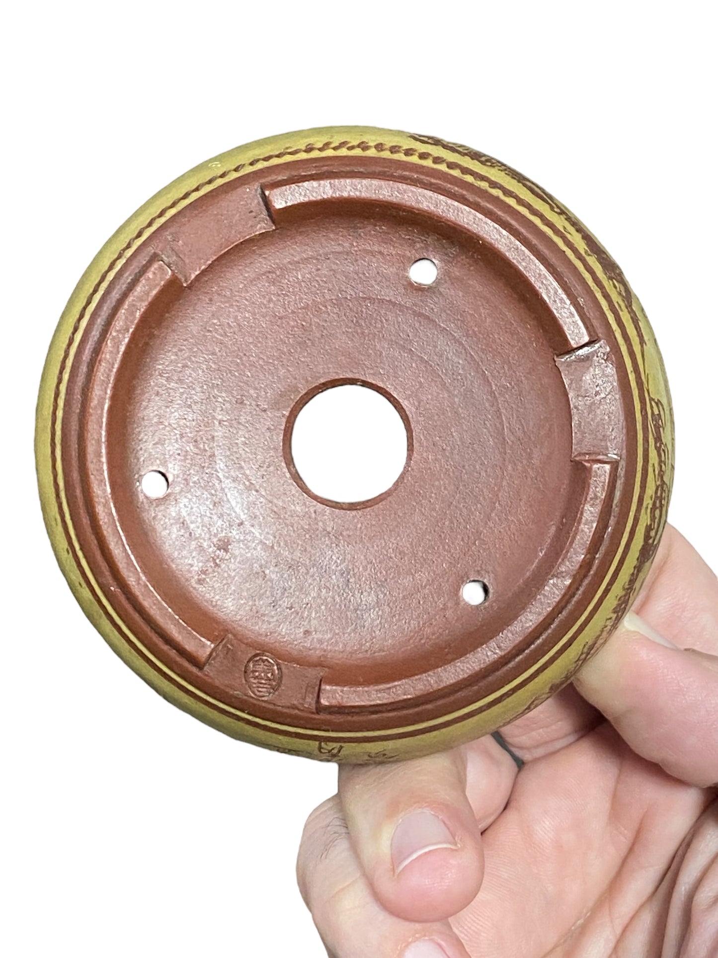 Bigei - Multicolor Carved Bowl Style Bonsai Pot (3-13/16" wide)