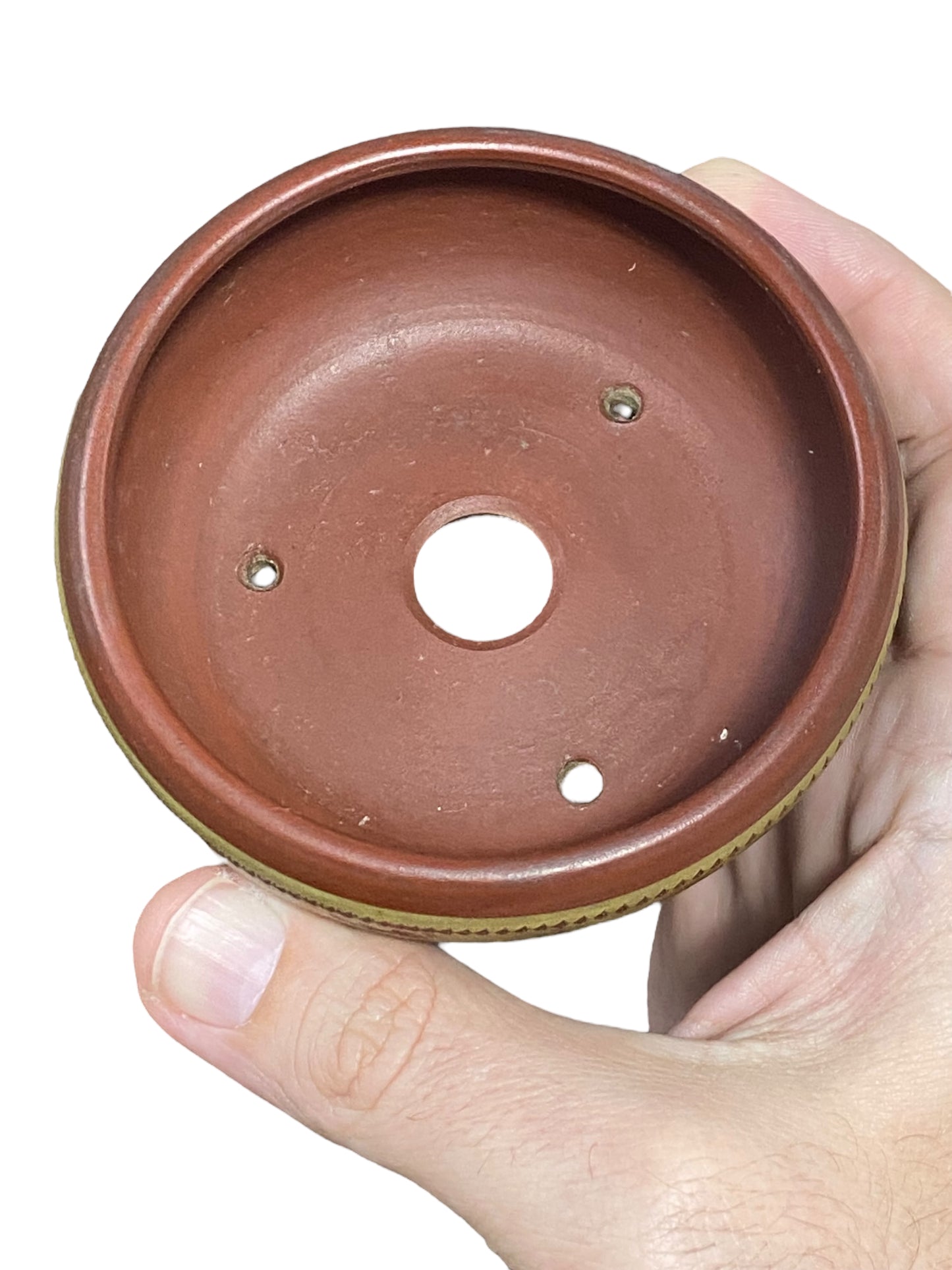 Bigei - Multicolor Carved Bowl Style Bonsai Pot (3-13/16" wide)
