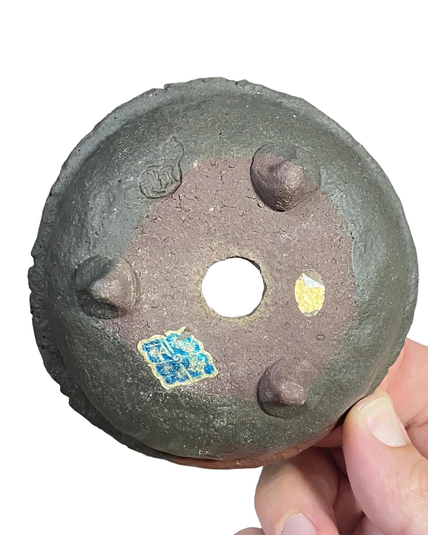 Yamaaki - Rare 2nd Generation Unglazed Round Bonsai Pot (3-3/4” wide)