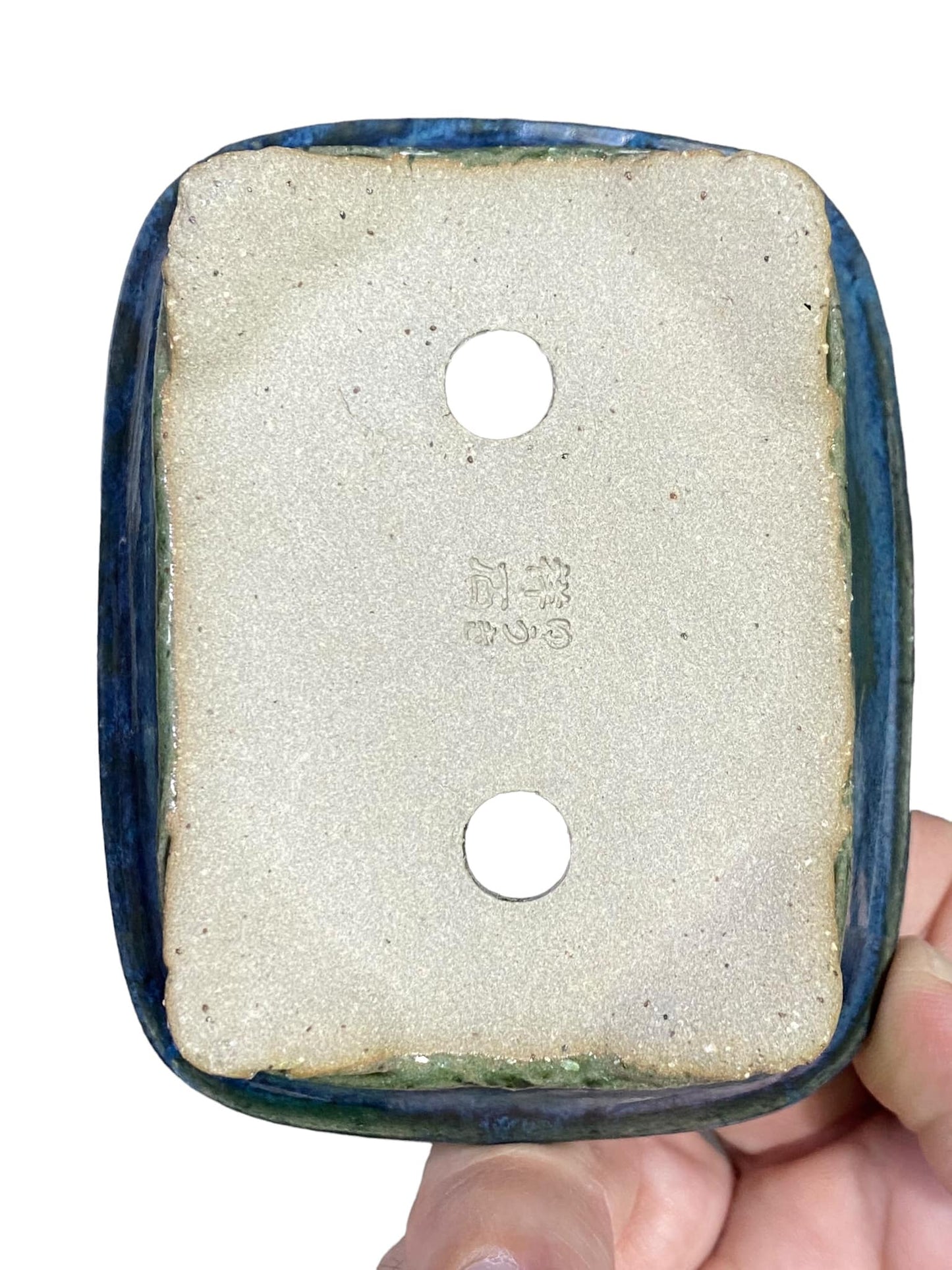 Shoseki - Beautiful Two-Tone Glazed Rectangle Pot (4" wide)