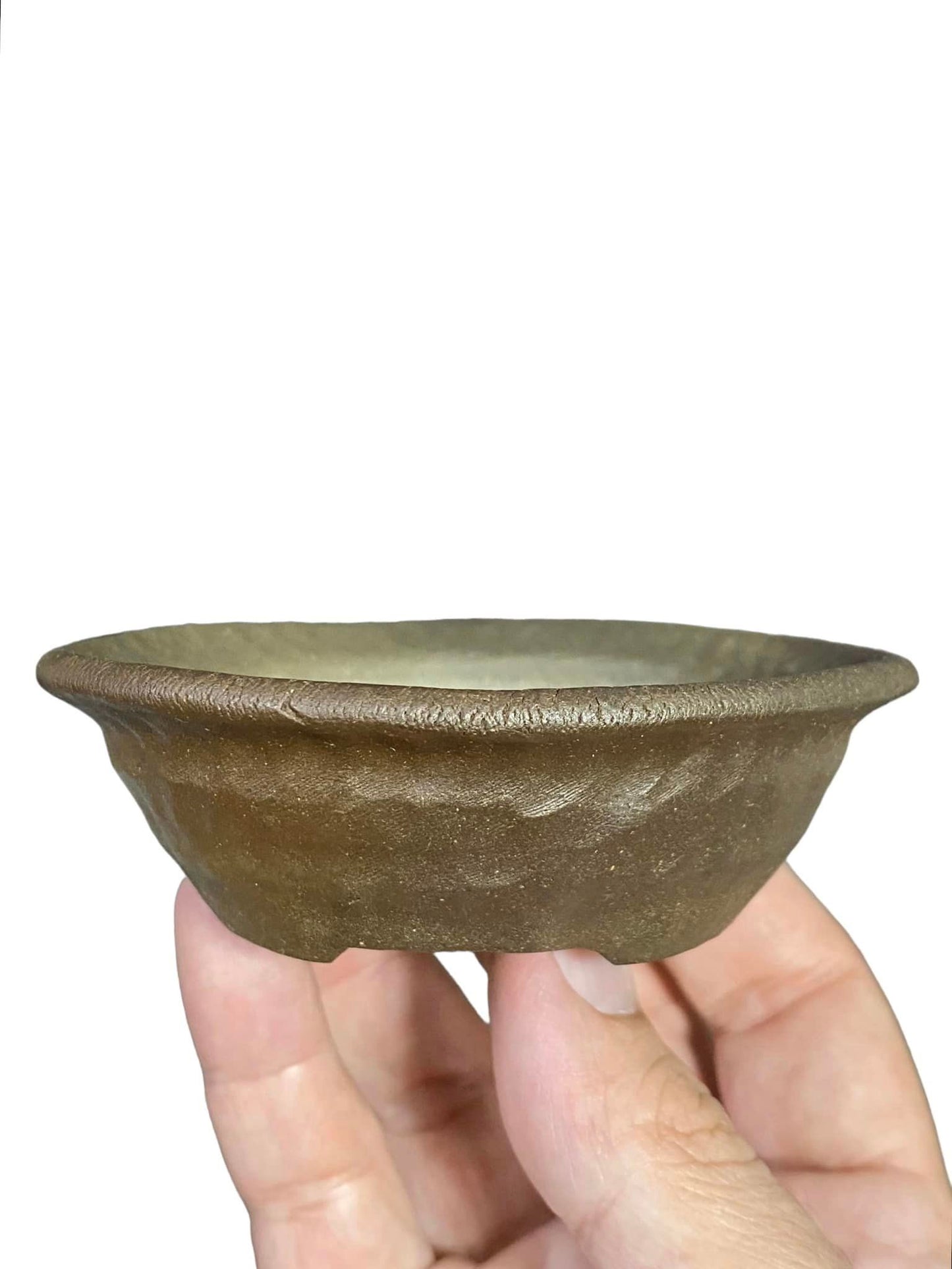 Jyakushi - Rare Old Pinched Bowl Bonsai Pot (4-1/16" wide)