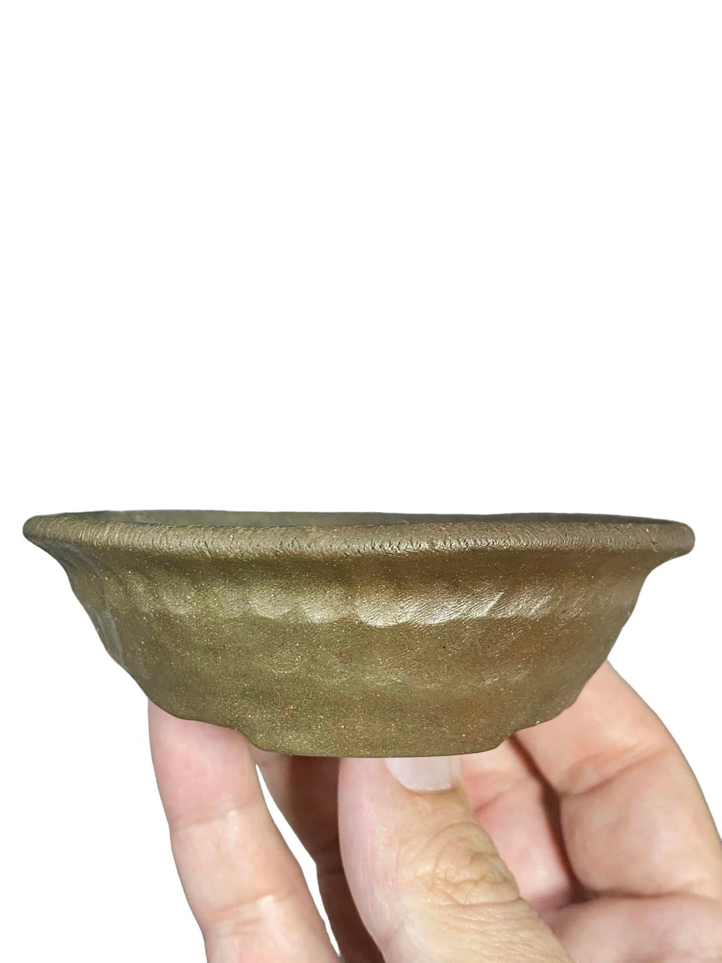 Jyakushi - Rare Old Pinched Bowl Bonsai Pot (4-1/16" wide)