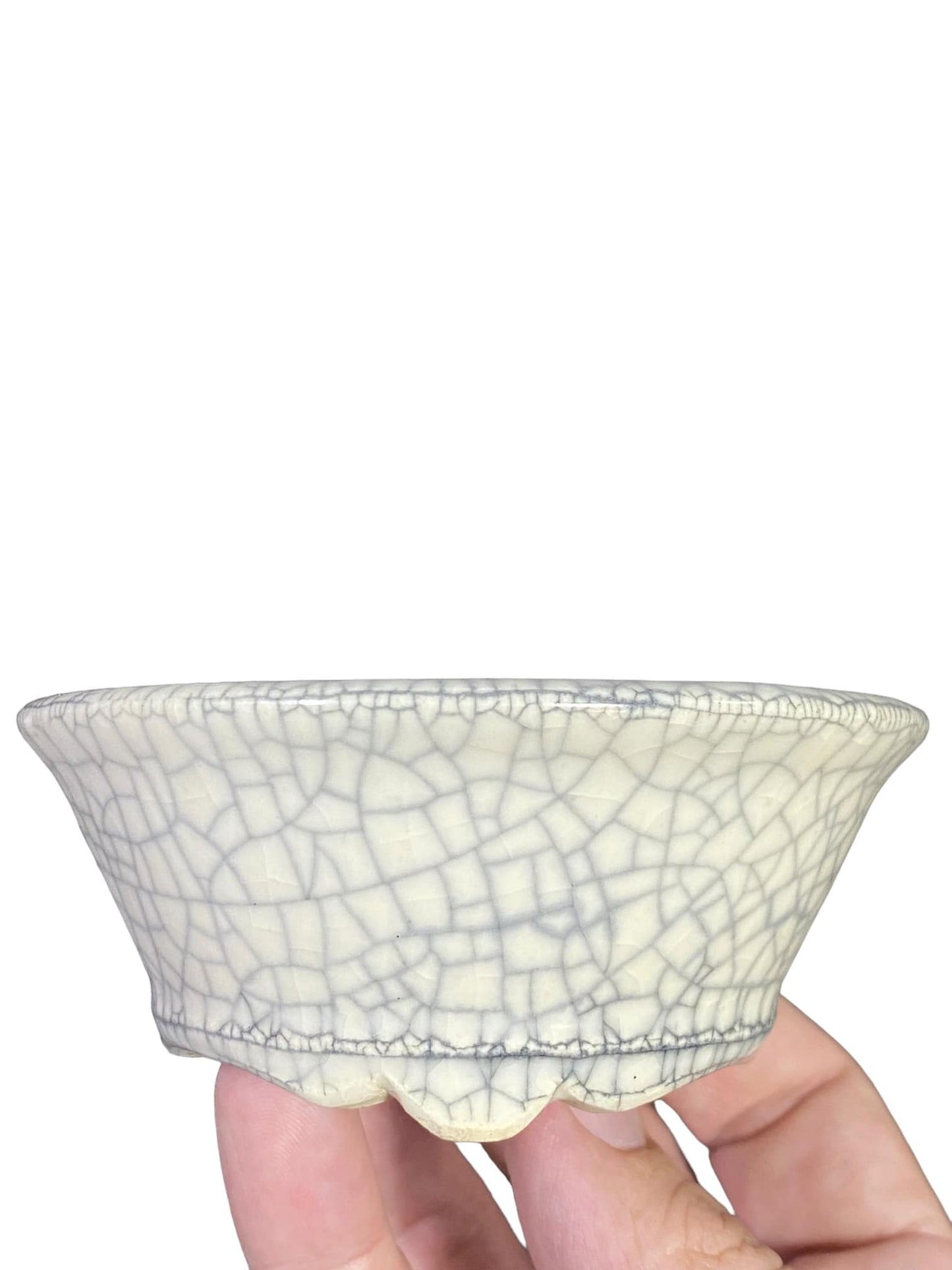 Bikoh - Beautiful Crackle Glazed Bonsai Pot (4" wide)