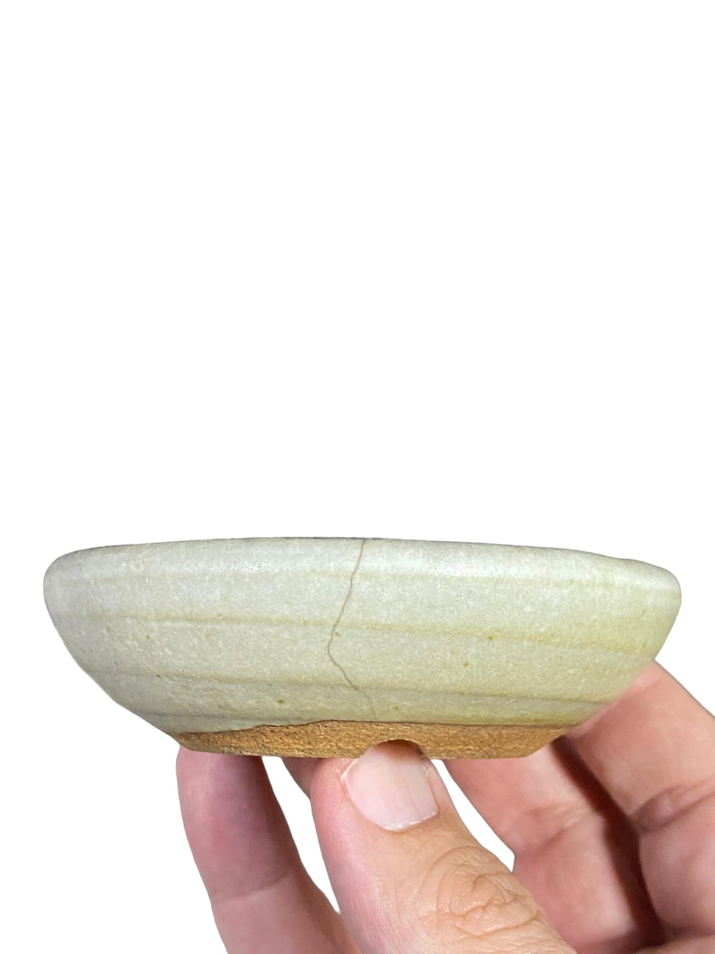Japanese- Glazed Shallow Bowl Bonsai Pot (3-13/16" wide)