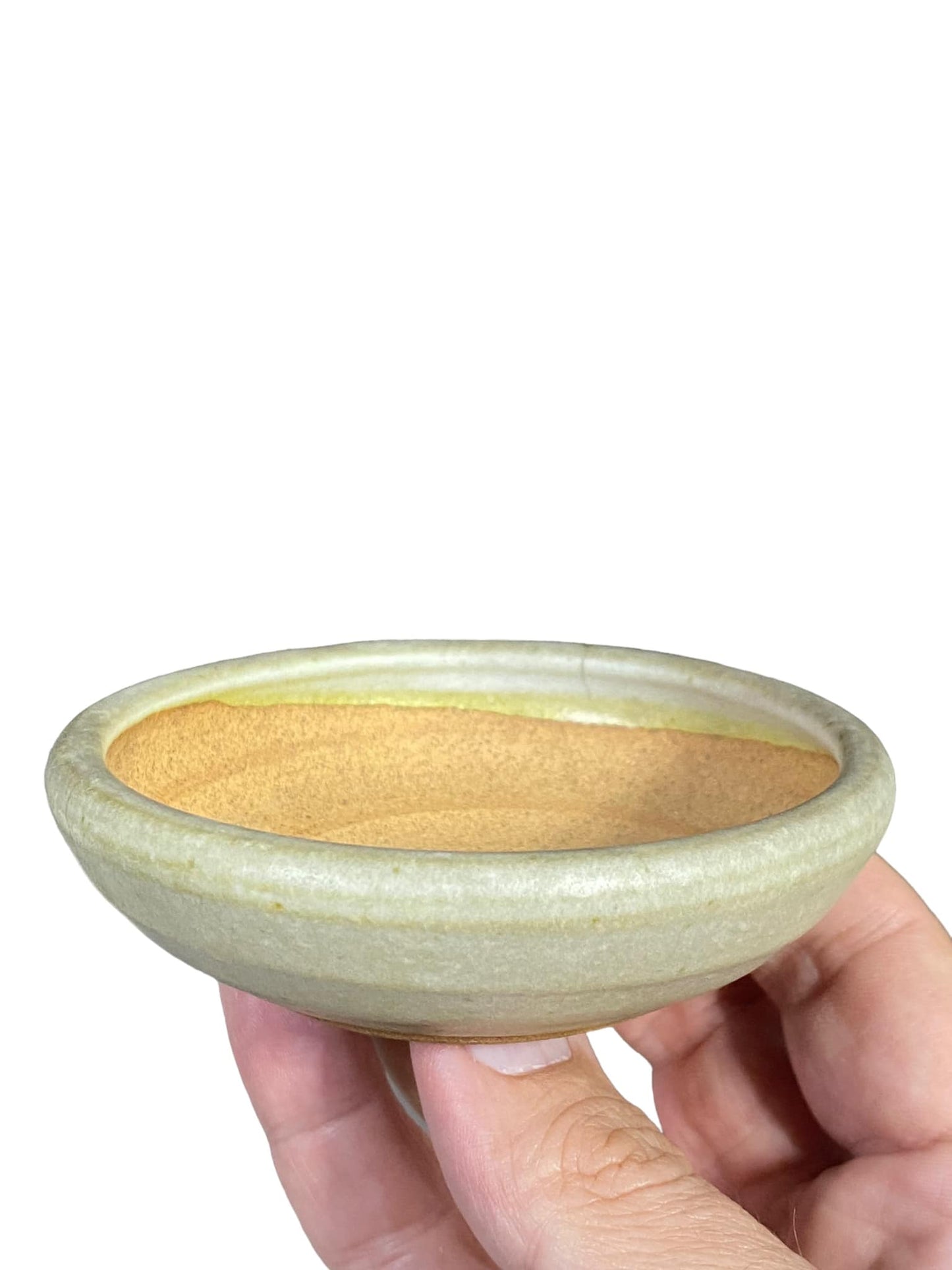 Japanese- Glazed Shallow Bowl Bonsai Pot (3-13/16" wide)