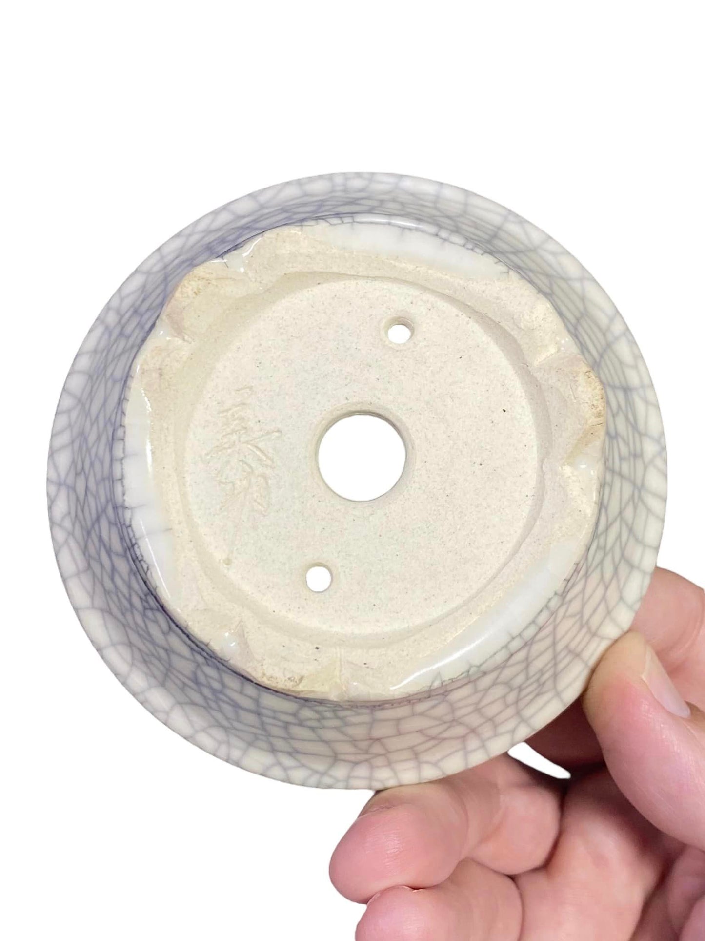 Bikoh - Beautiful Crackle Glazed Bonsai Pot (4" wide)