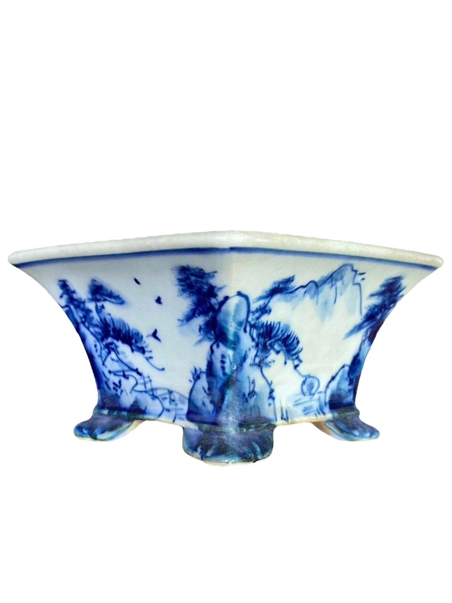 Teizan - Beautiful Scenic Semi-Cascade Bonsai Pot (3-1/8" wide)