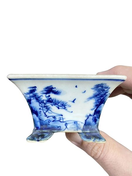 Teizan - Beautiful Scenic Semi-Cascade Bonsai Pot (3-1/8" wide)