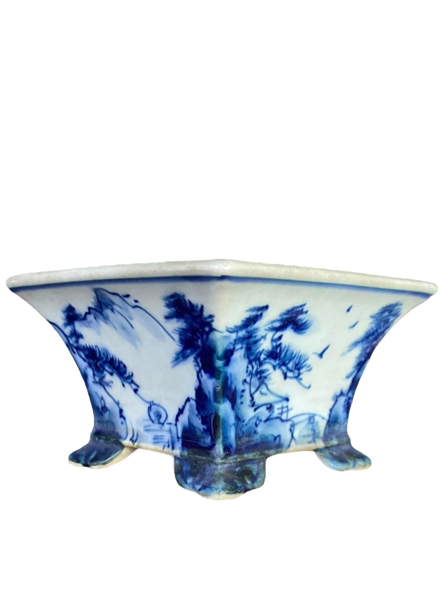 Teizan - Beautiful Scenic Semi-Cascade Bonsai Pot (3-1/8" wide)