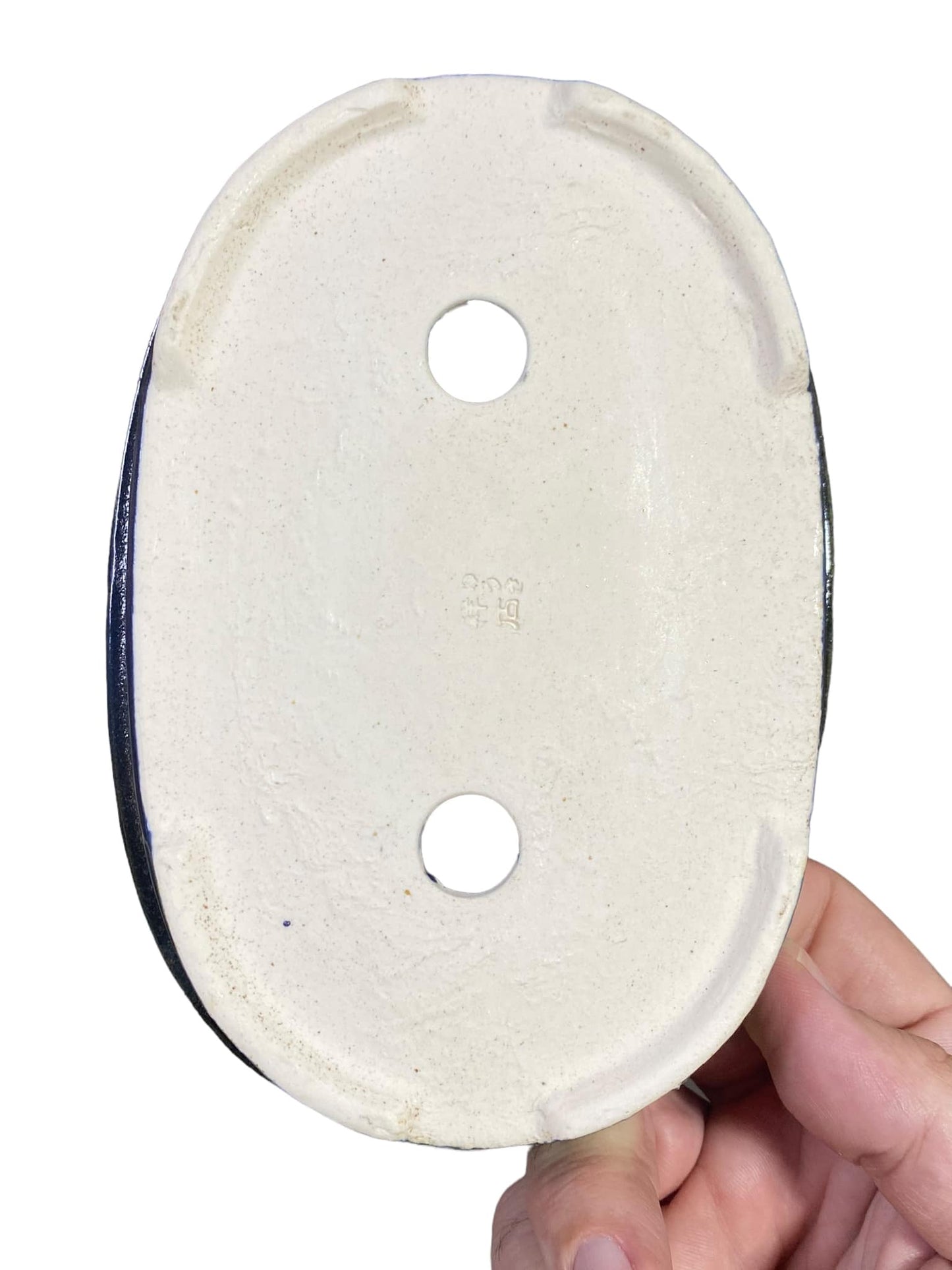 Shoseki - Two-tone Shallow Oval Bonsai Pot (6-1/4" wide)