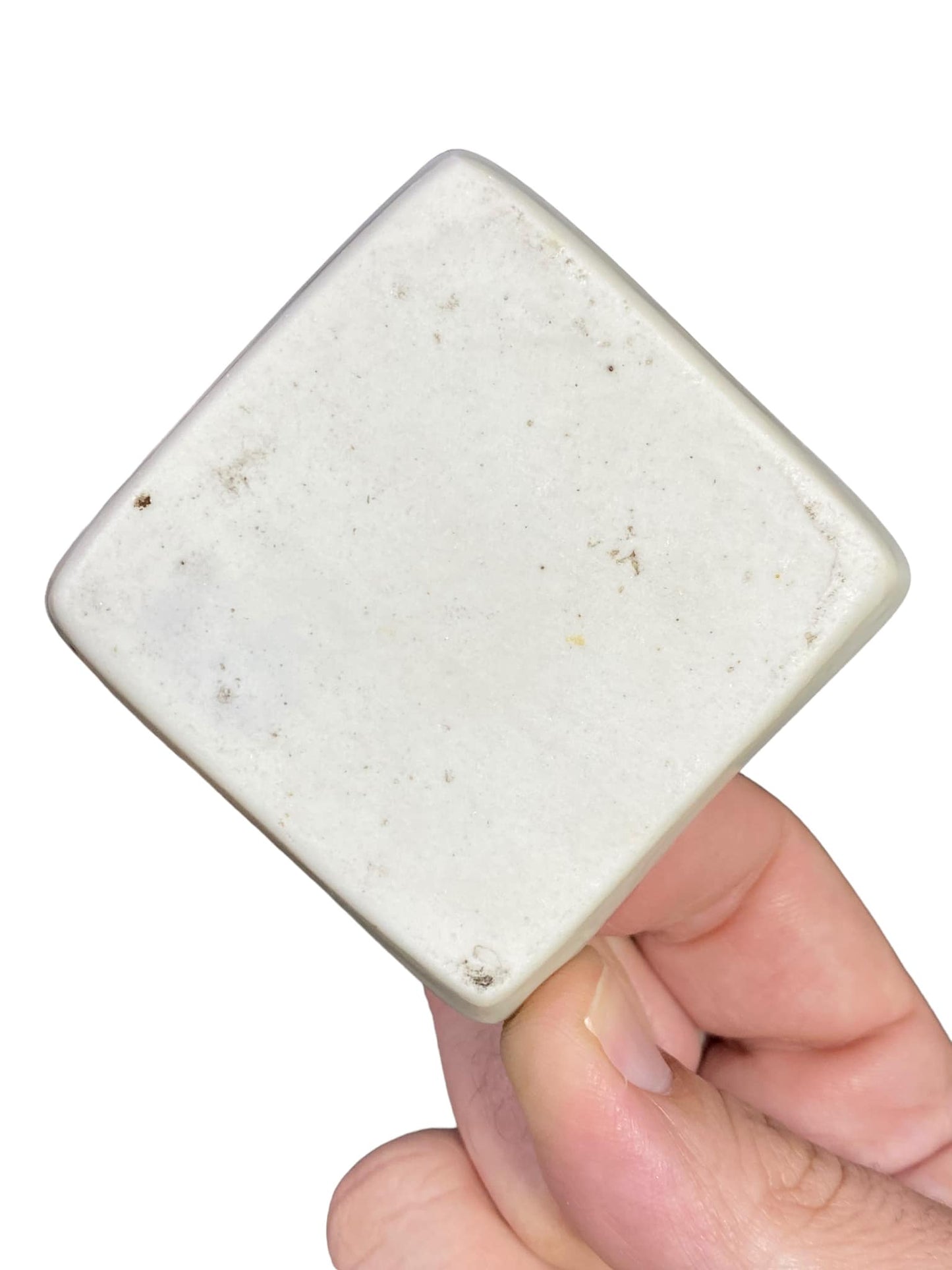 Chinese- Old Hare Scene Bonsai Pot and Drip Tray (2-3/8" wide)