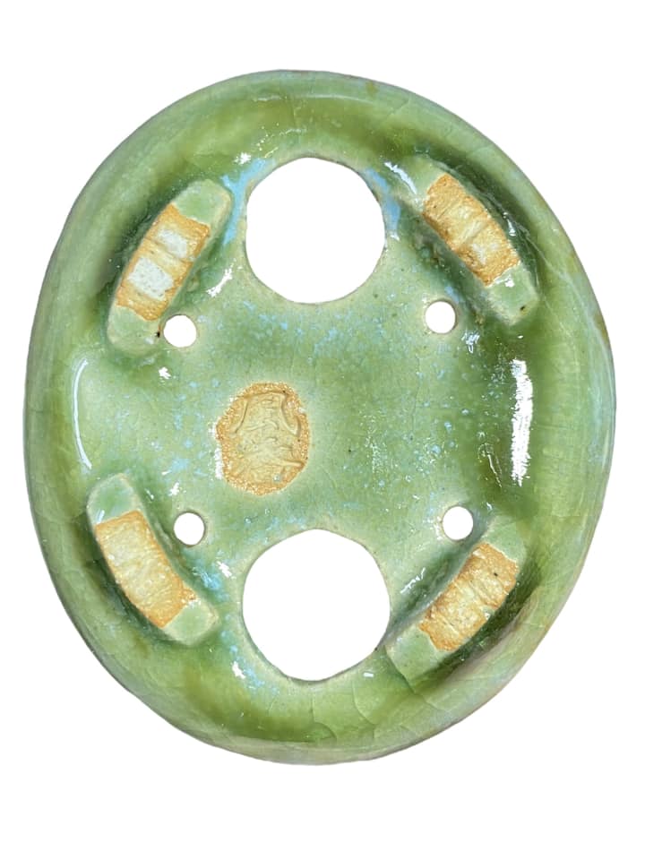 Kiyoshi Kiowai “Fuka” - Stunning Crackle Glazed Oval Bonsai Pot (2-15/16" wide)