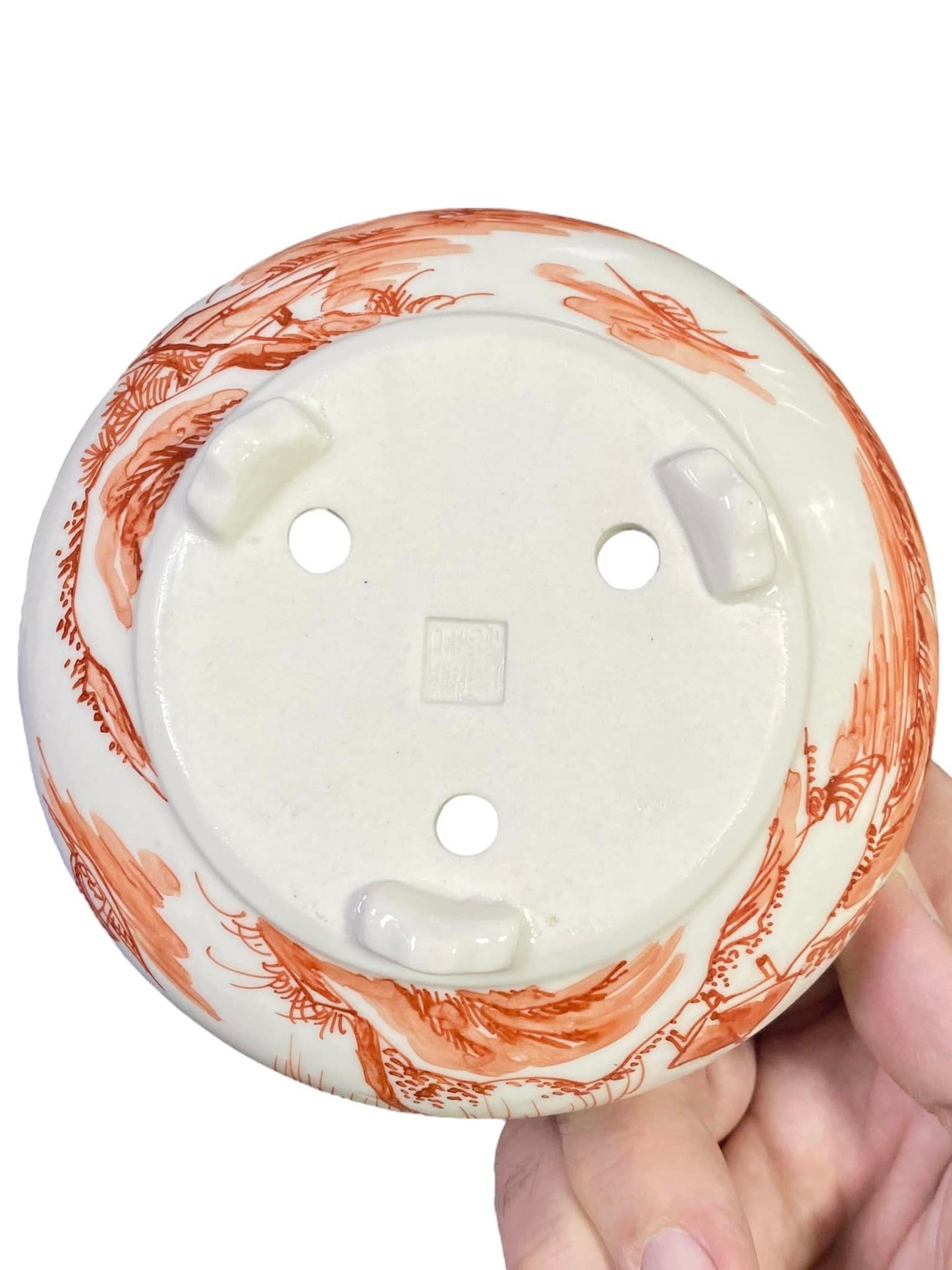 Seiwafu - Scenic Painted Bowl Bonsai Pot (4-1/2" wide)