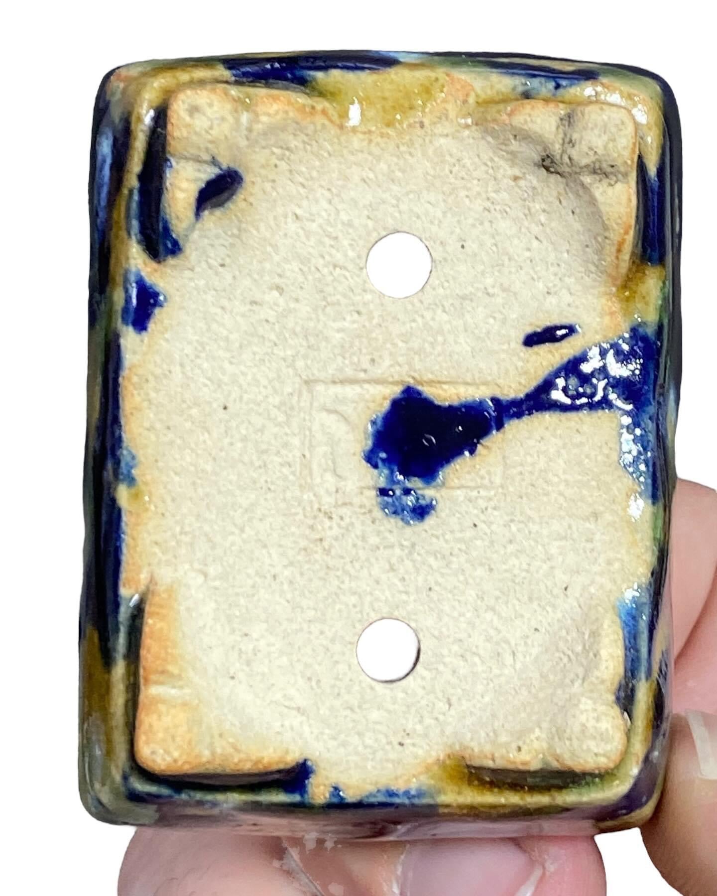 Japanese - Multicolor Glazed Bonsai Pot (2-7/16” wide)