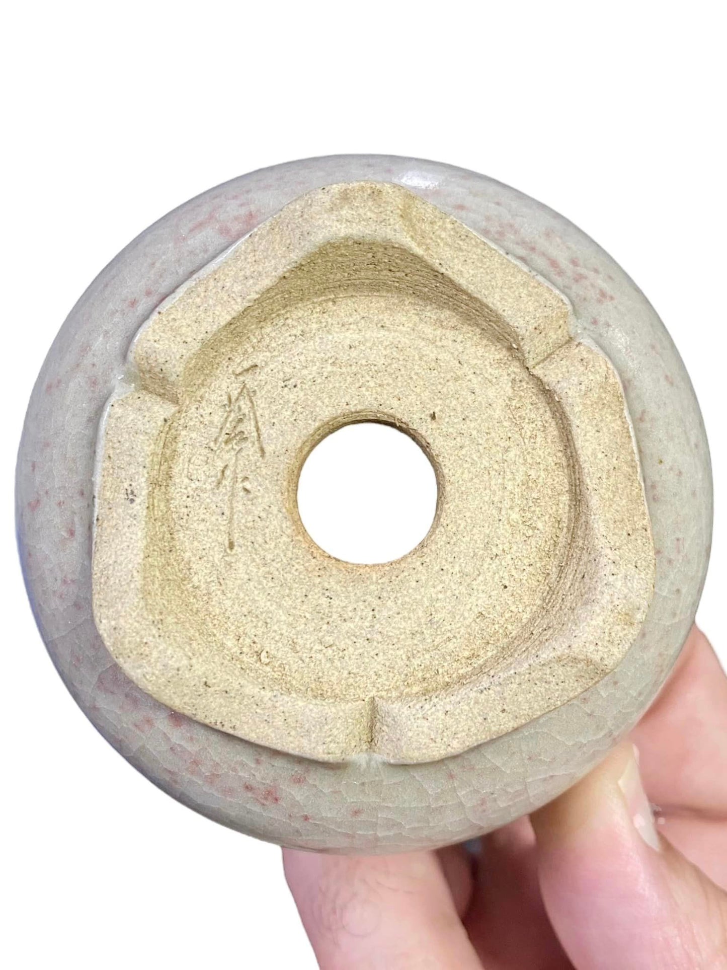 Isso - Stellar Crackle Glazed Bowl Bonsai Pot (3-1/4" wide)