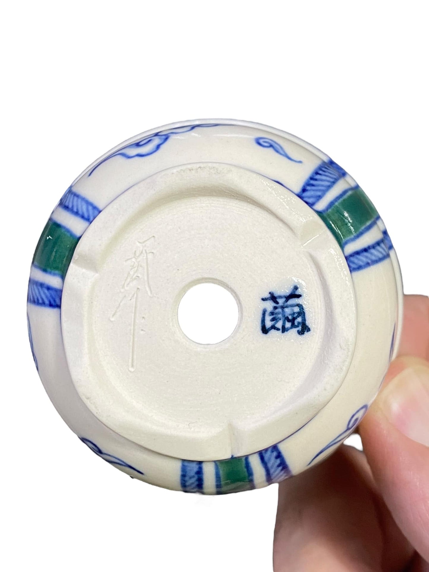 Oshima Mayu - Hand Painted Mame Bonsai Pot (2-1/2" wide)