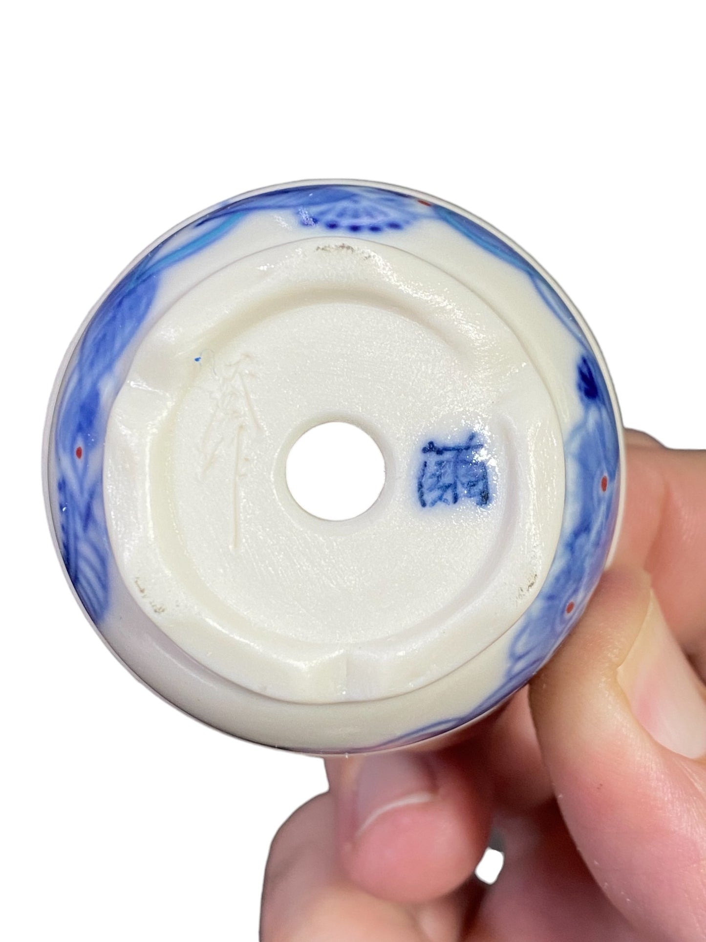 Oshima Mayu - Hand Painted Detailed Mame Bonsai Pot (2-1/16" wide)