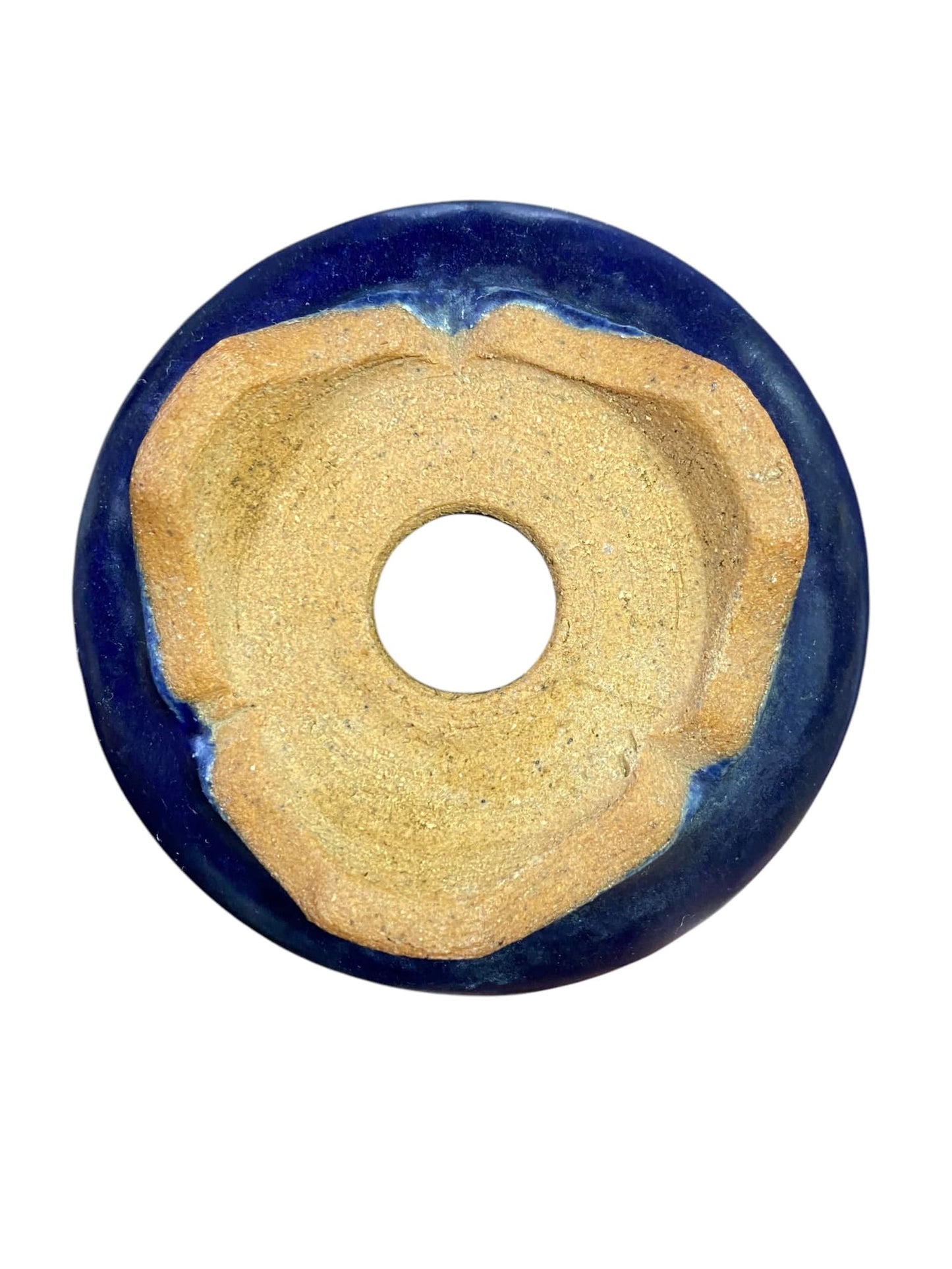 Hattori - Mame Ruri Blue Footed Round Bonsai Pot (2-1/2" wide)