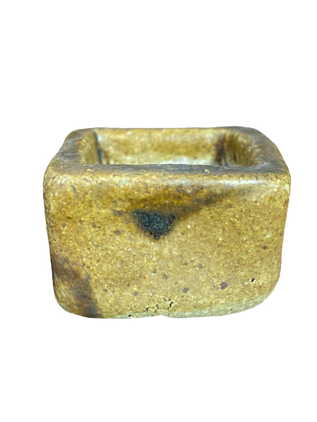 Japanese - Kurinuki Mame Square Bonsai Pot (1-1/2" wide)