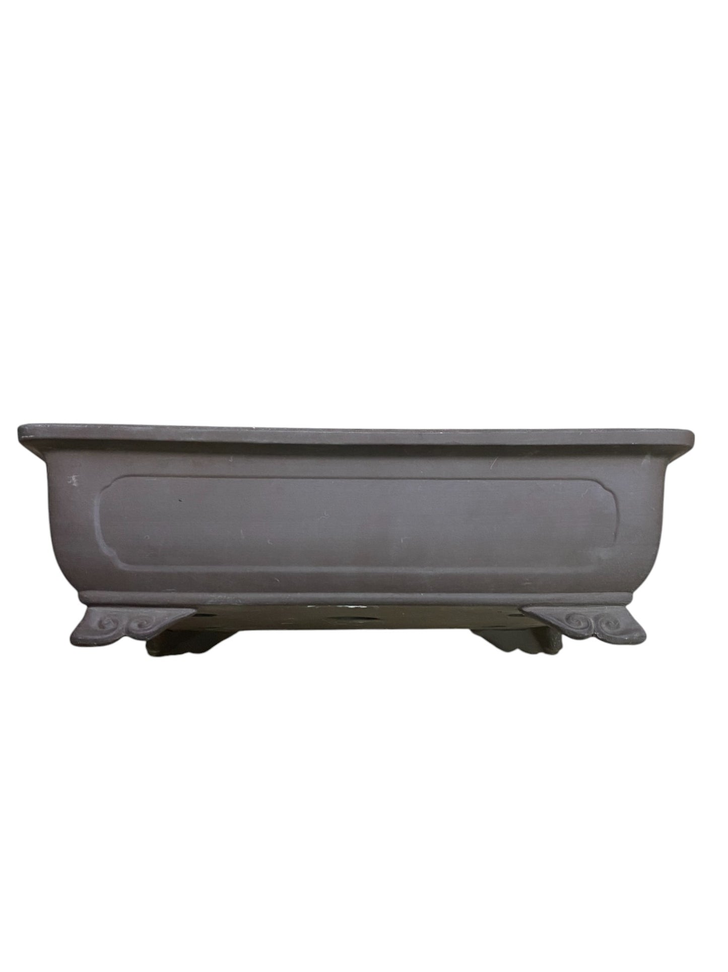 Japanese - Large Old Rectangle Tokoname Training Bonsai Pot (14-3/4” wide)