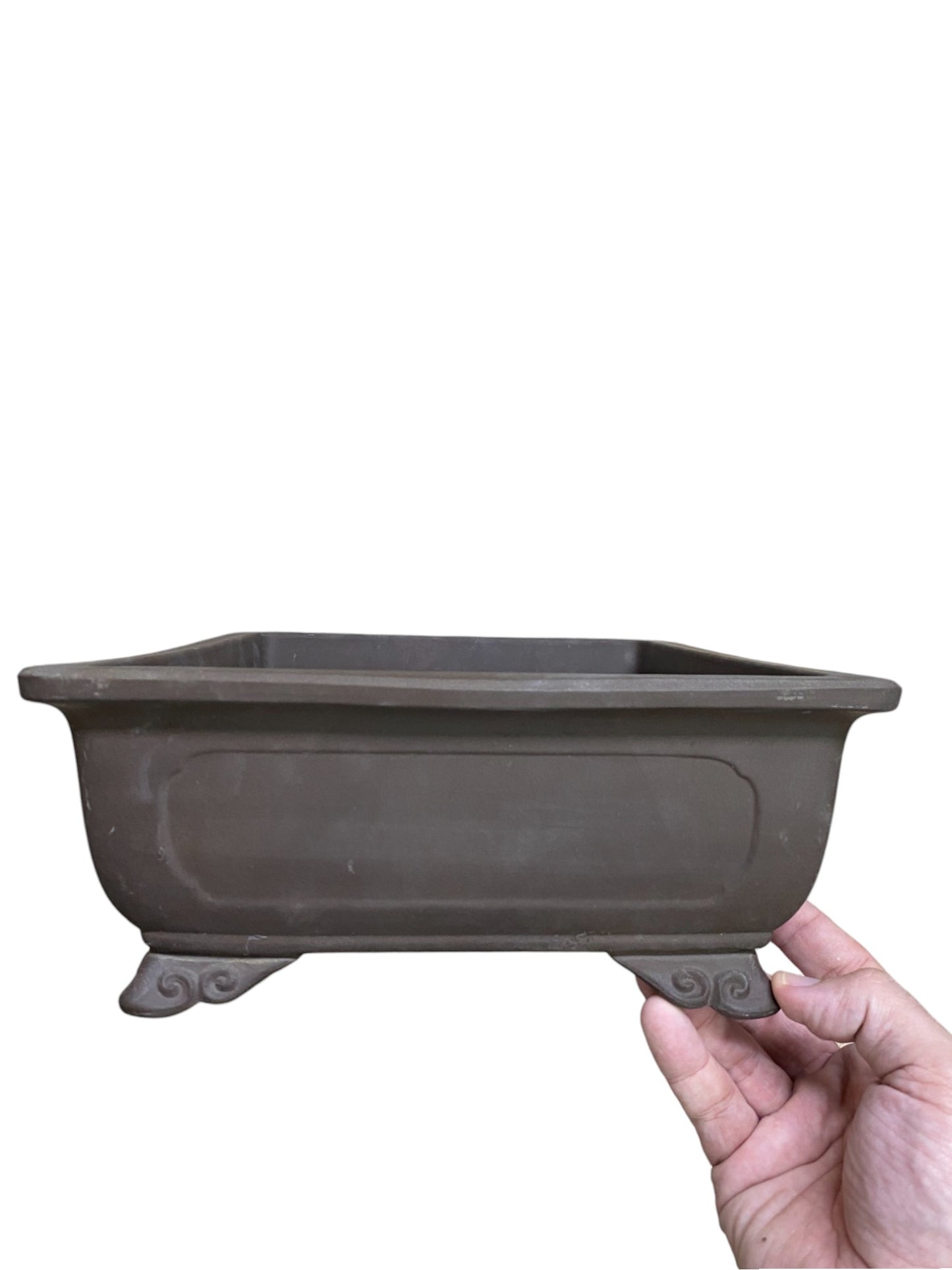 Japanese - Large Old Rectangle Tokoname Training Bonsai Pot (14-3/4” wide)