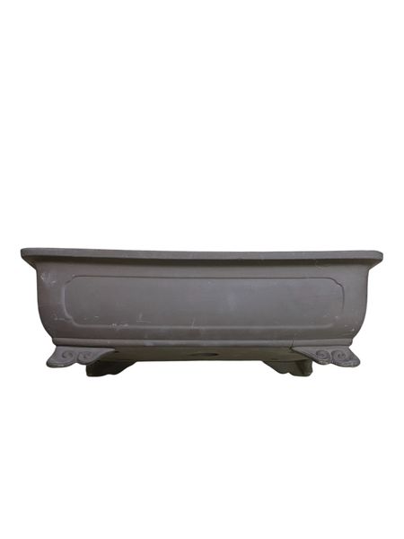Japanese - Large Old Rectangle Tokoname Training Bonsai Pot (14-3/4” wide)