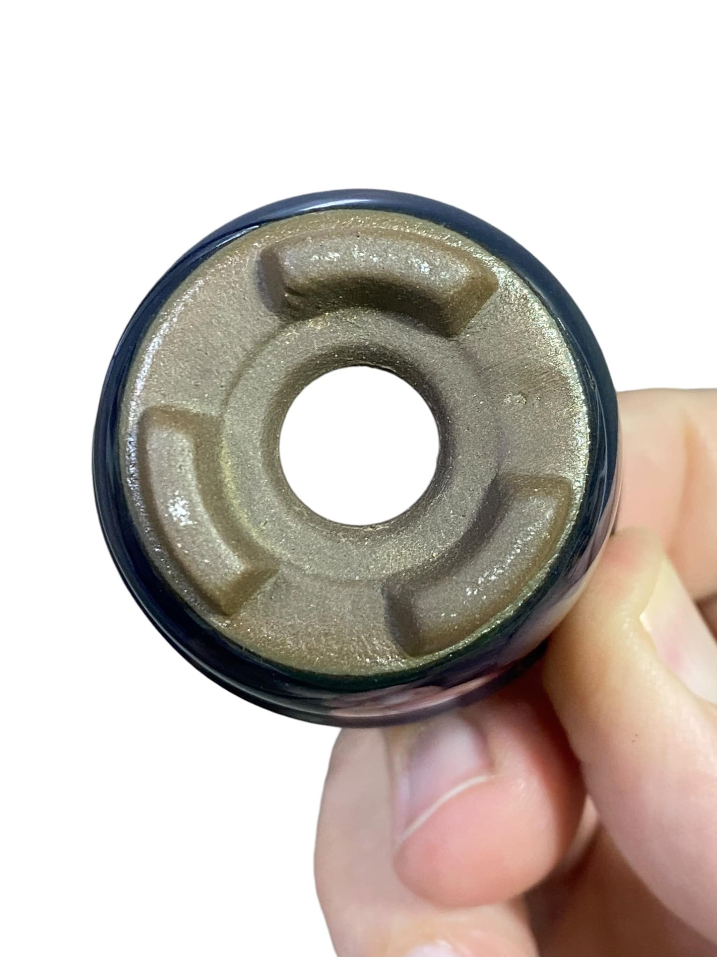 Japanese - Mame Ruri Blue Glazed Bowl Bonsai Pot (1-3/4" wide)