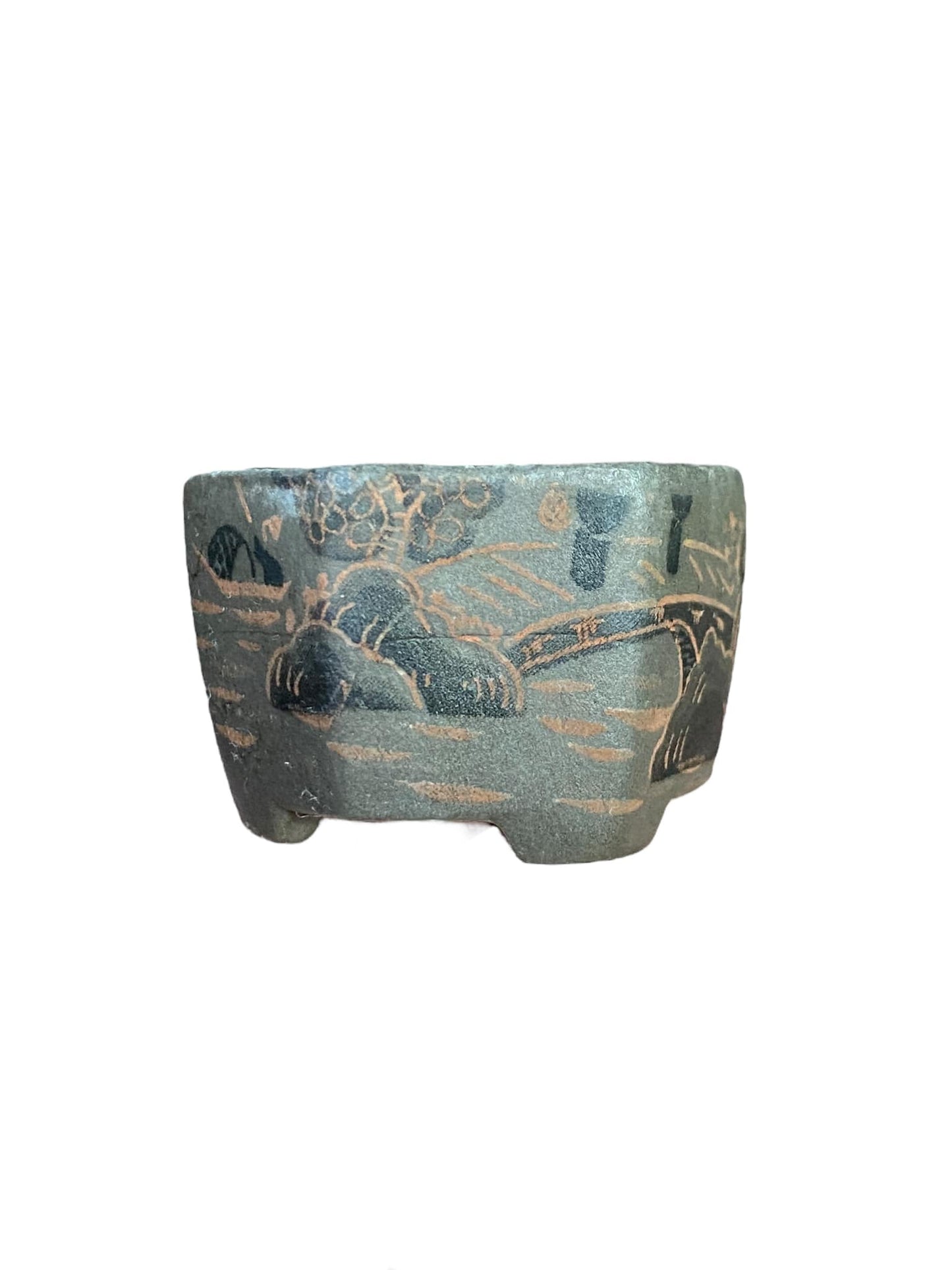 Bunzan/Seto - Mame Scenic Hexagon Bonsai Pot (1-3/16”)