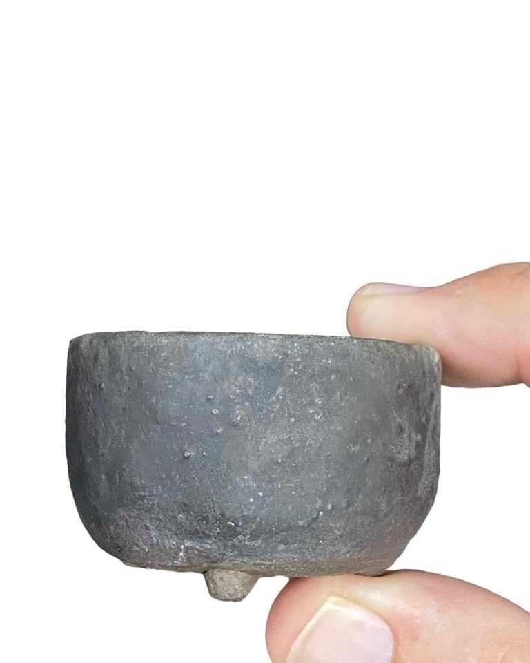 Rakuzan - Unglazed Footed Bonsai Pot (2” wide)