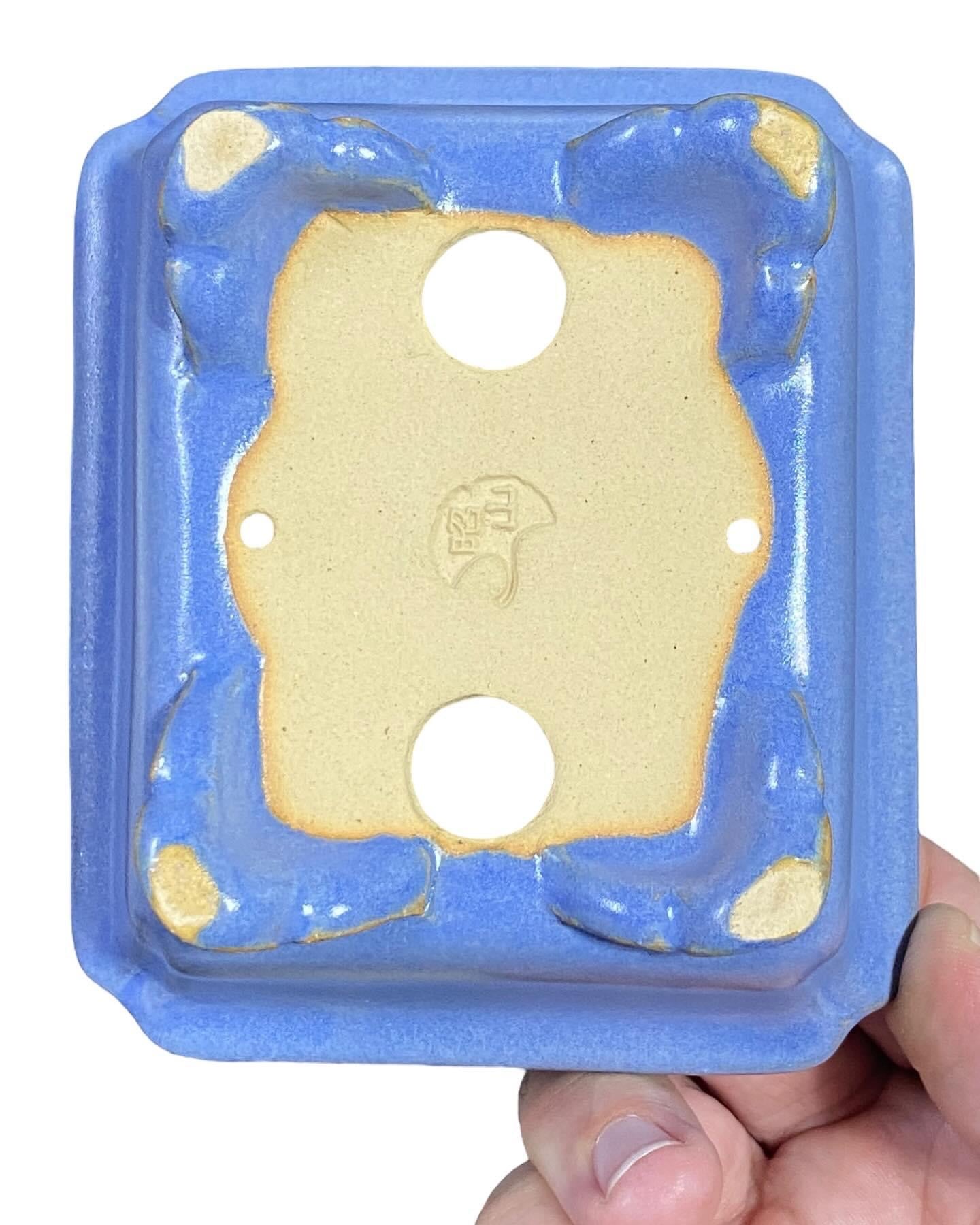 Shozan - Creamy Light Blue Bonsai Pot (4-11/16โ wide)