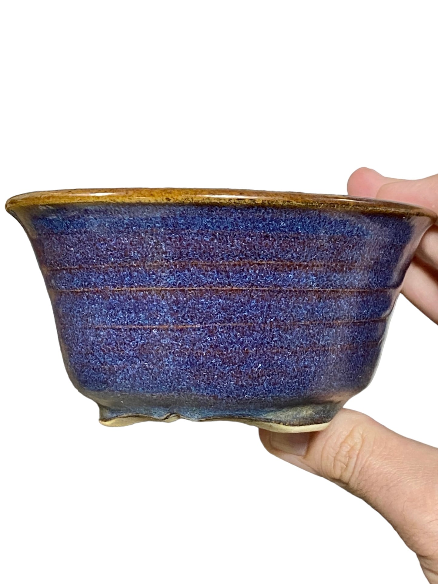 Isso - Beautiful Multicolor Glazed Bowl Bonsai Pot (5-1/4" wide)
